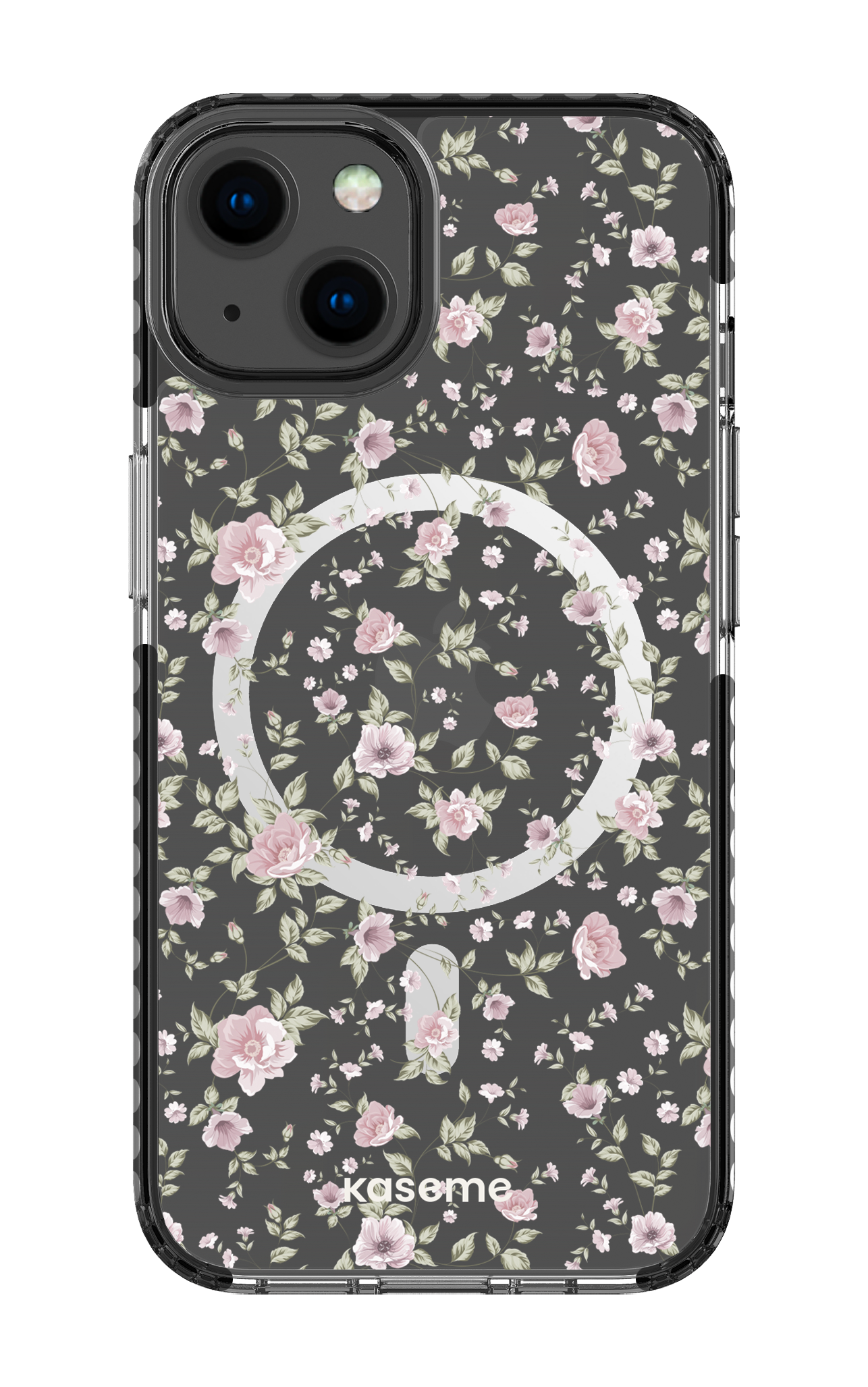 iPhone 13 Clear Case Magsafe - Black La Vie en Rose Clear Case -