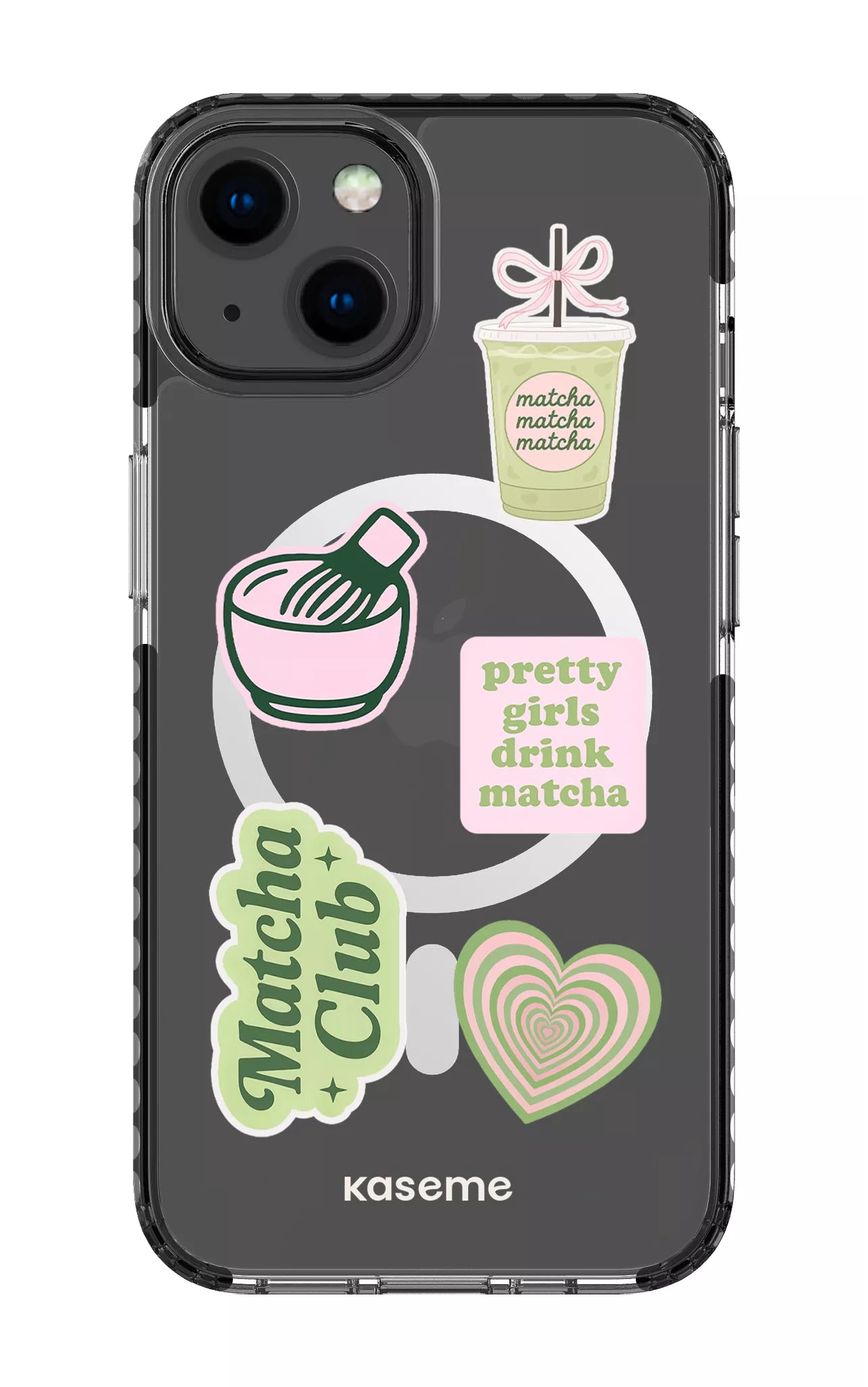iPhone 13 Clear Case Magsafe - Black Matcha Clear Case -