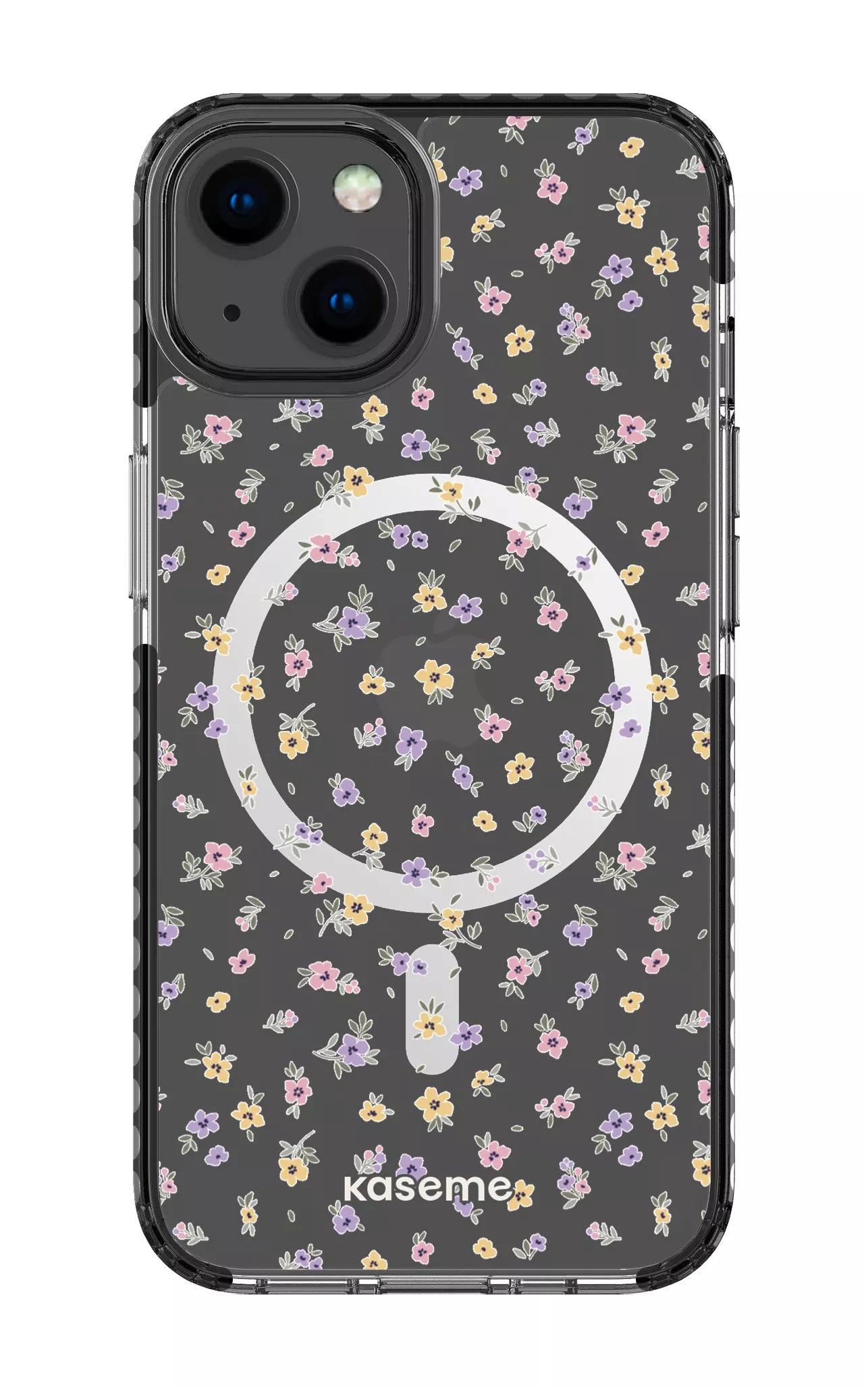 iPhone 13 Clear Case Magsafe - Black Porcelain Blossom Clear Case -