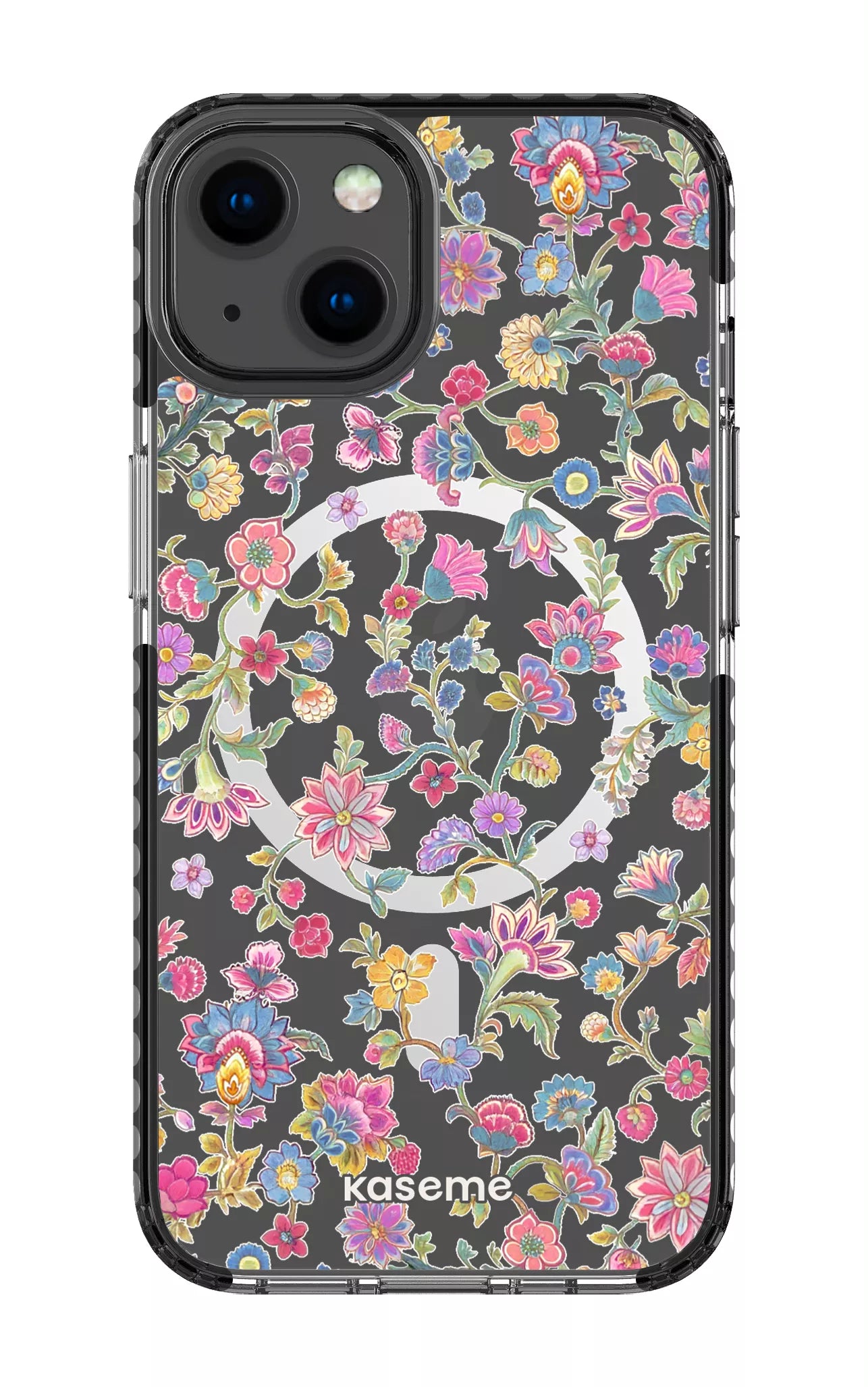iPhone 13 Clear Case Magsafe - Black Secret Garden Clear Case -