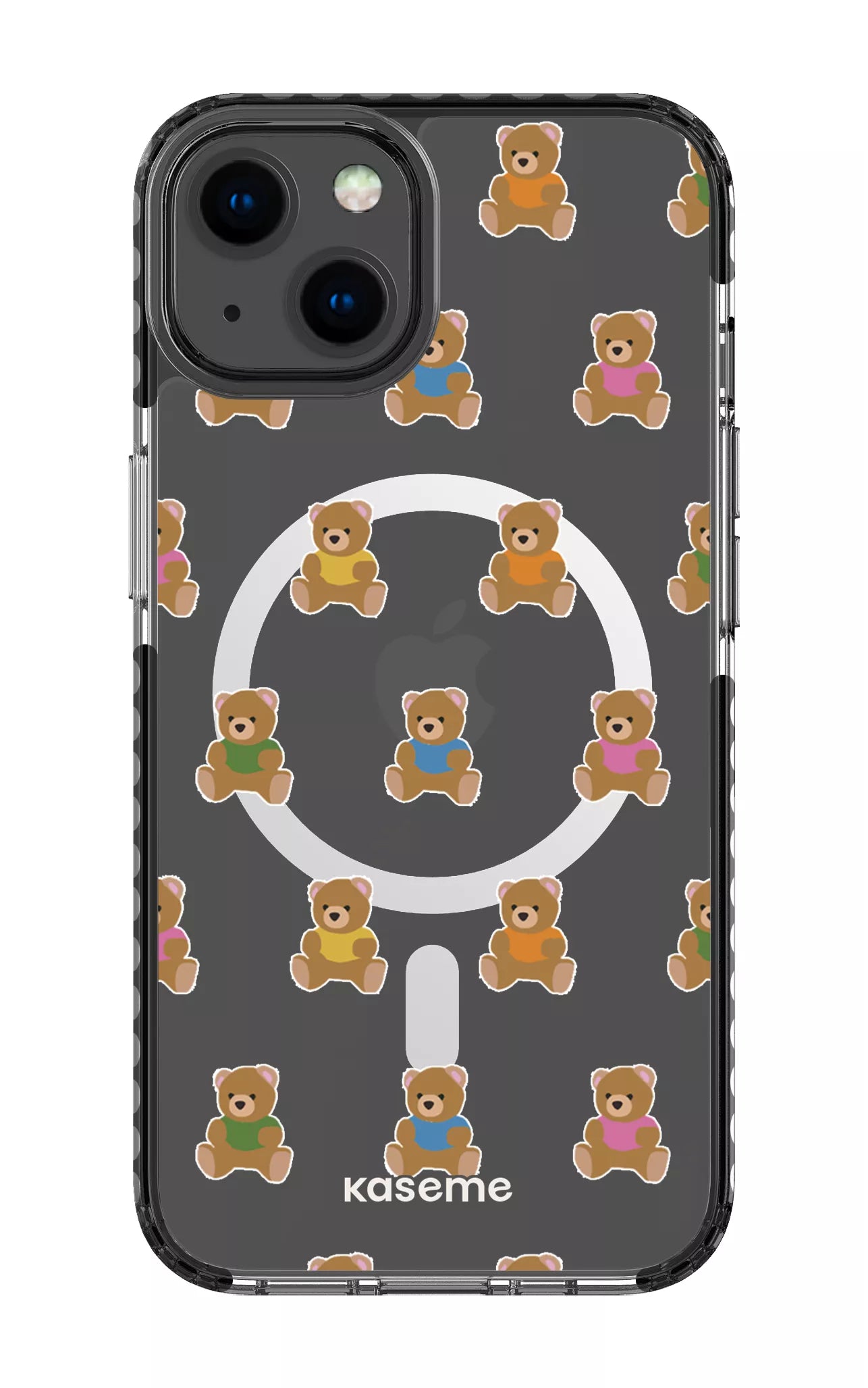 iPhone 13 Clear Case Magsafe - Black Teddy Clear Case -