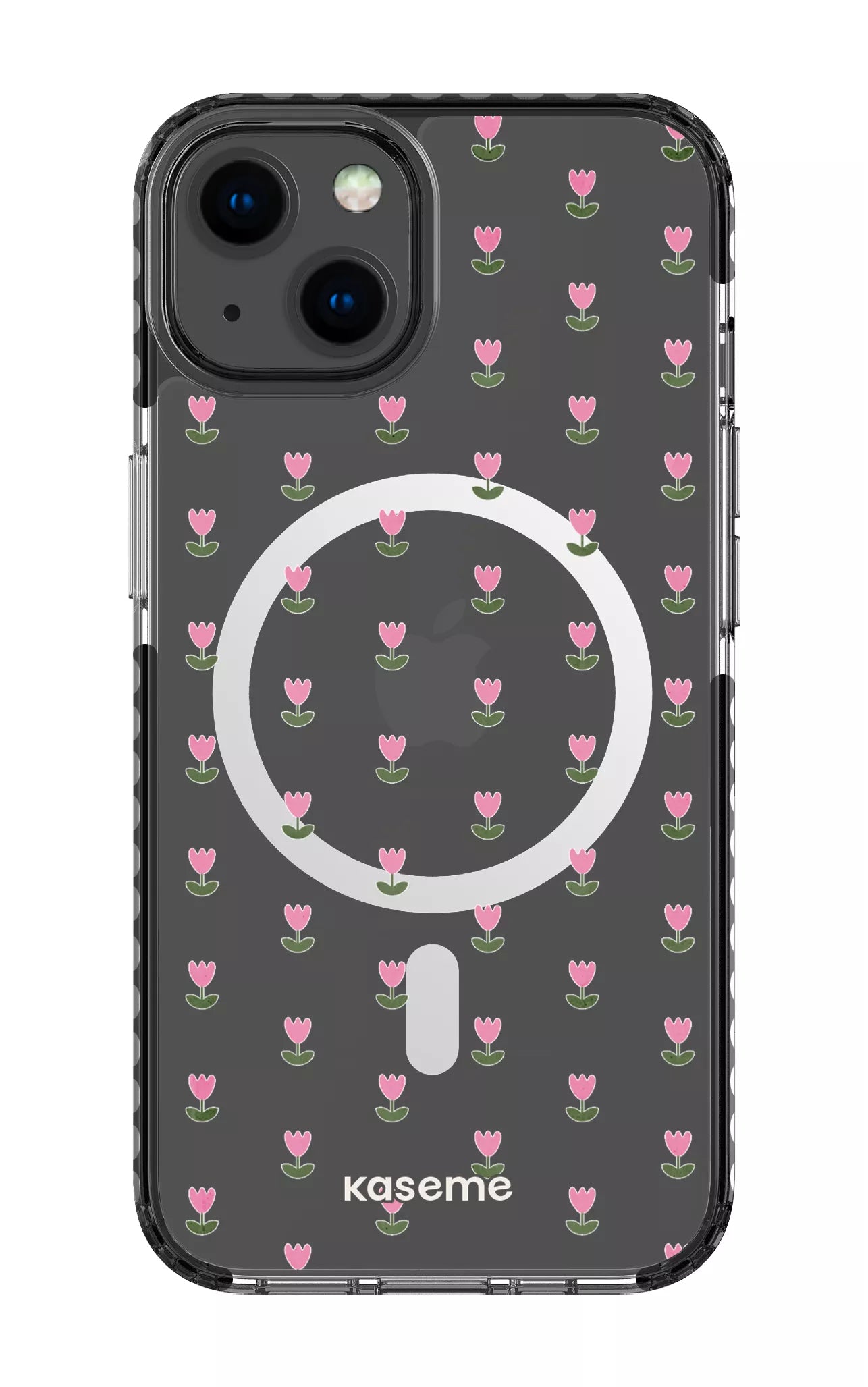 iPhone 13 Clear Case Magsafe - Black Triumph Pink Clear Case -