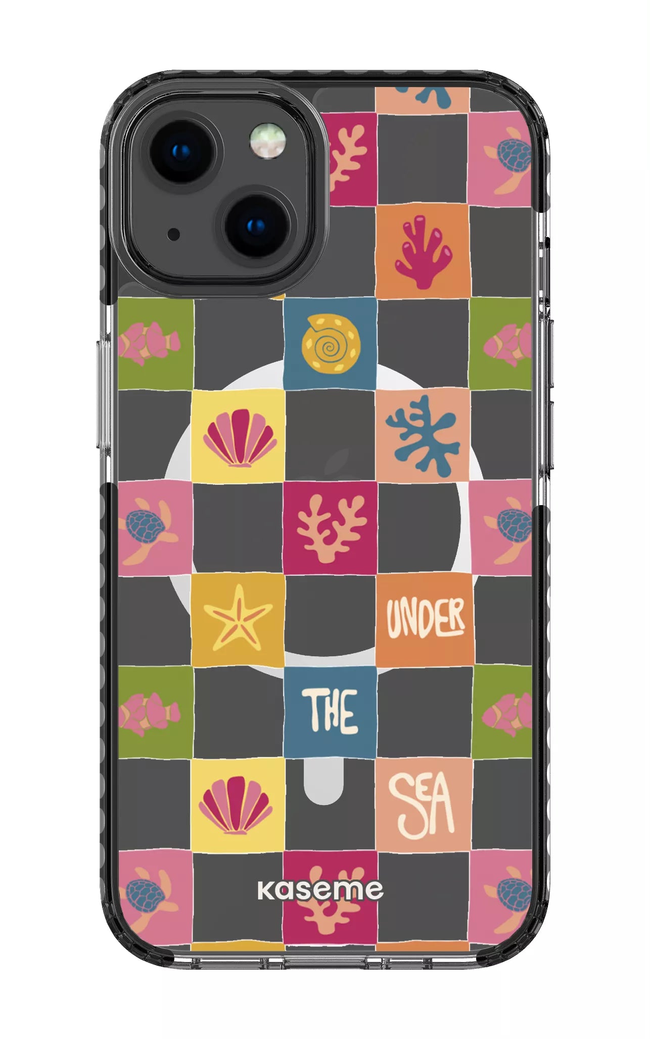 iPhone 13 Clear Case Magsafe - Black Under the sea Clear Case -