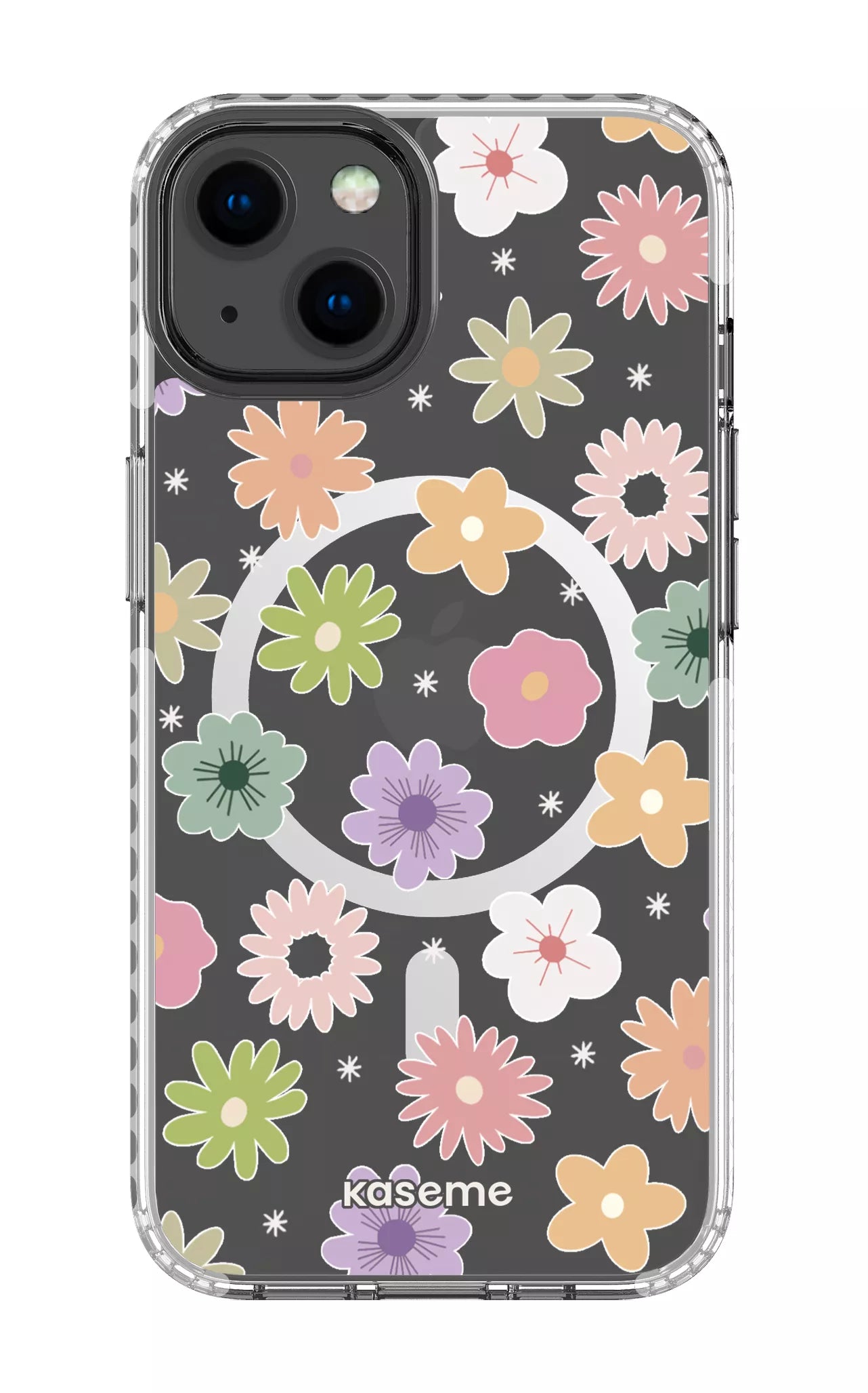 iPhone 13 Clear Case Magsafe - White Adore small Clear Case -