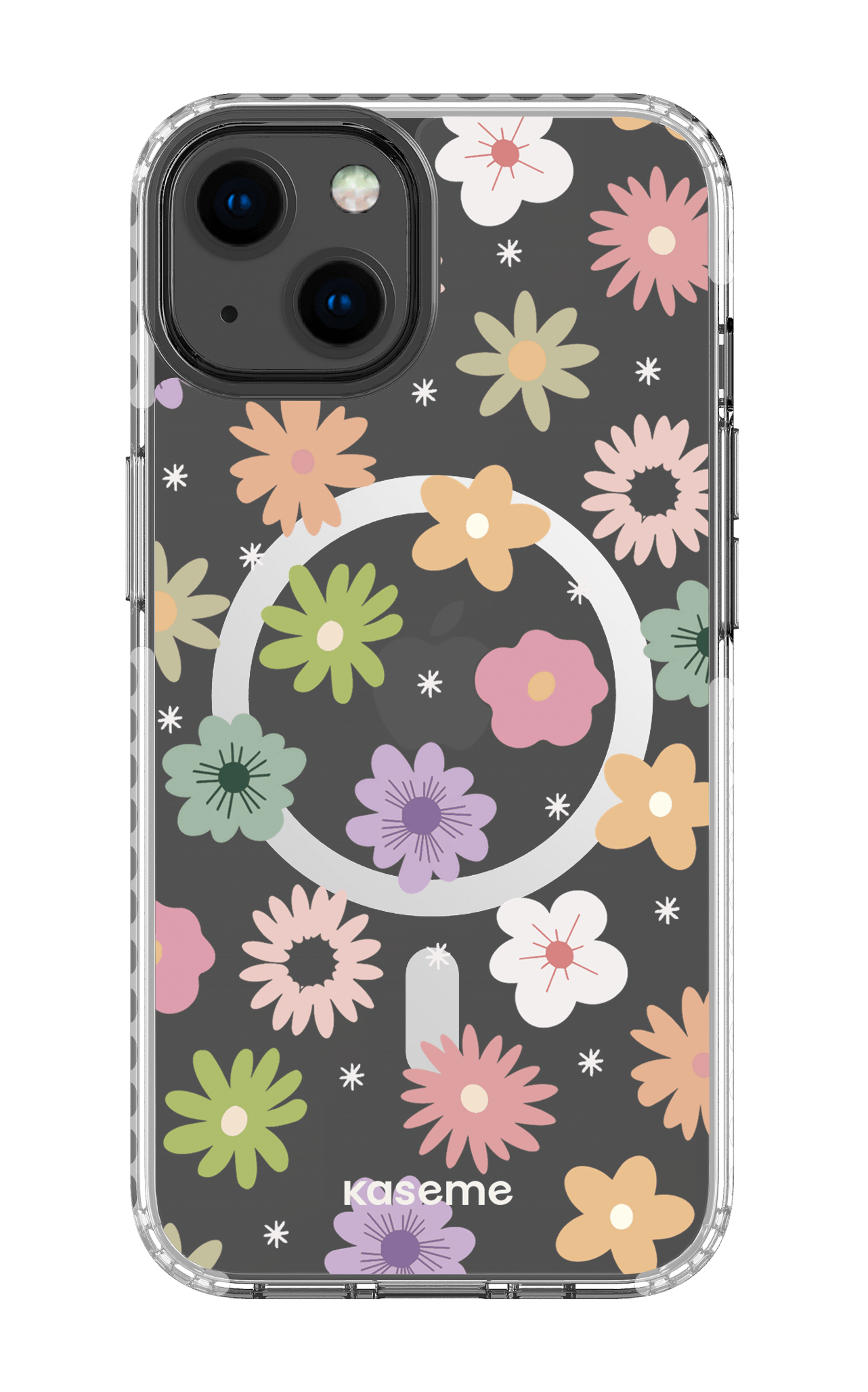 iPhone 13 Clear Case Magsafe - White Adore small Clear Case -