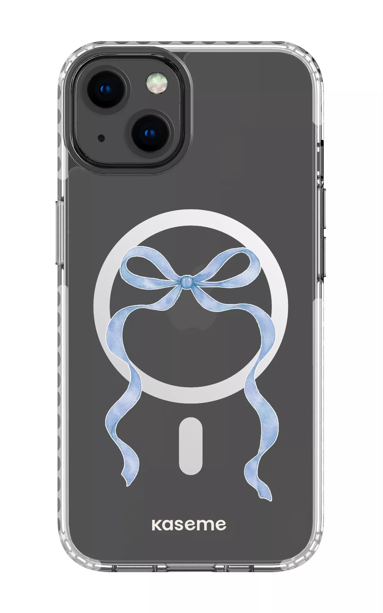 iPhone 13 Clear Case Magsafe - White Celeste Blue Clear Case -