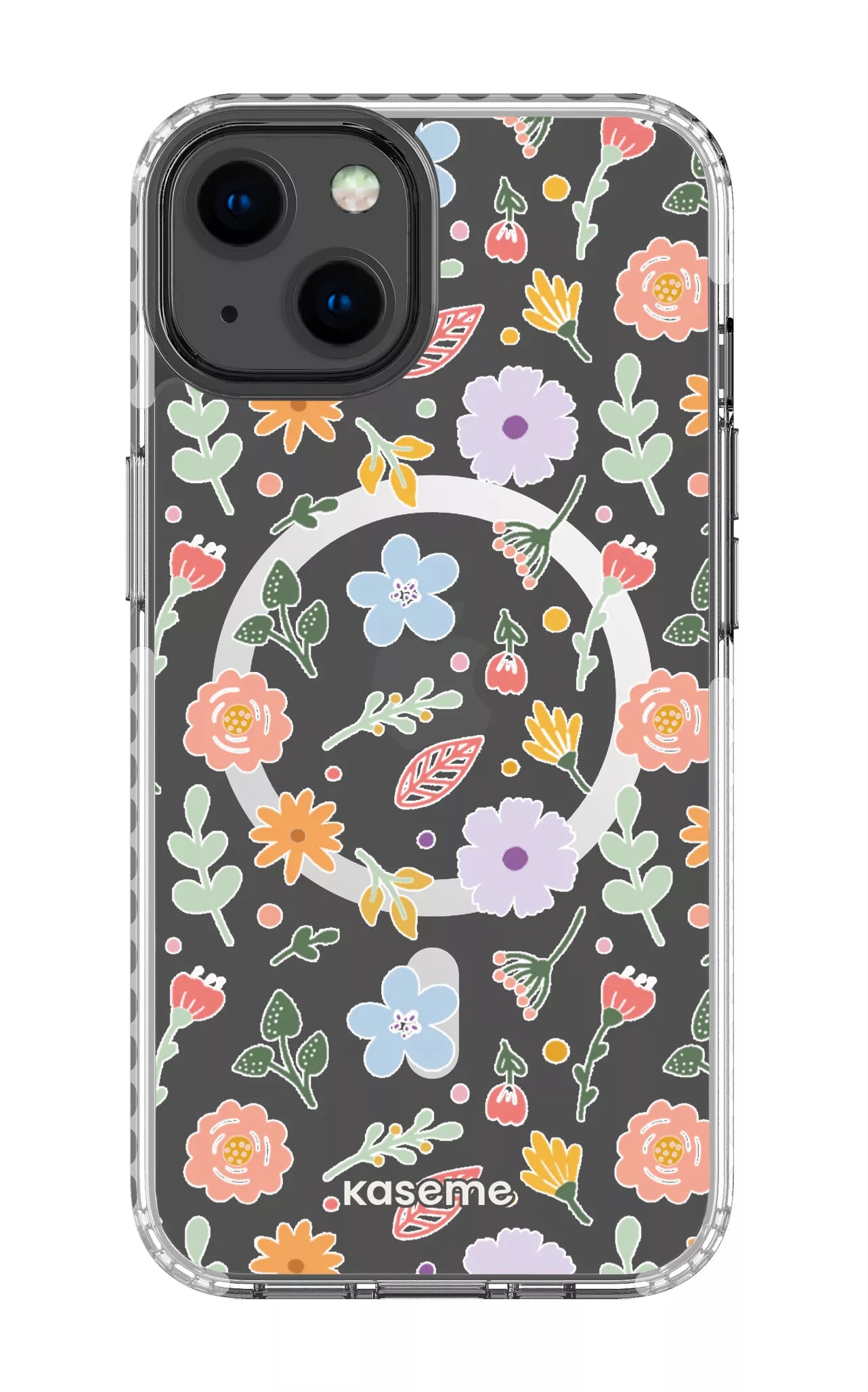 iPhone 13 Clear Case Magsafe - White Charm Clear Case -