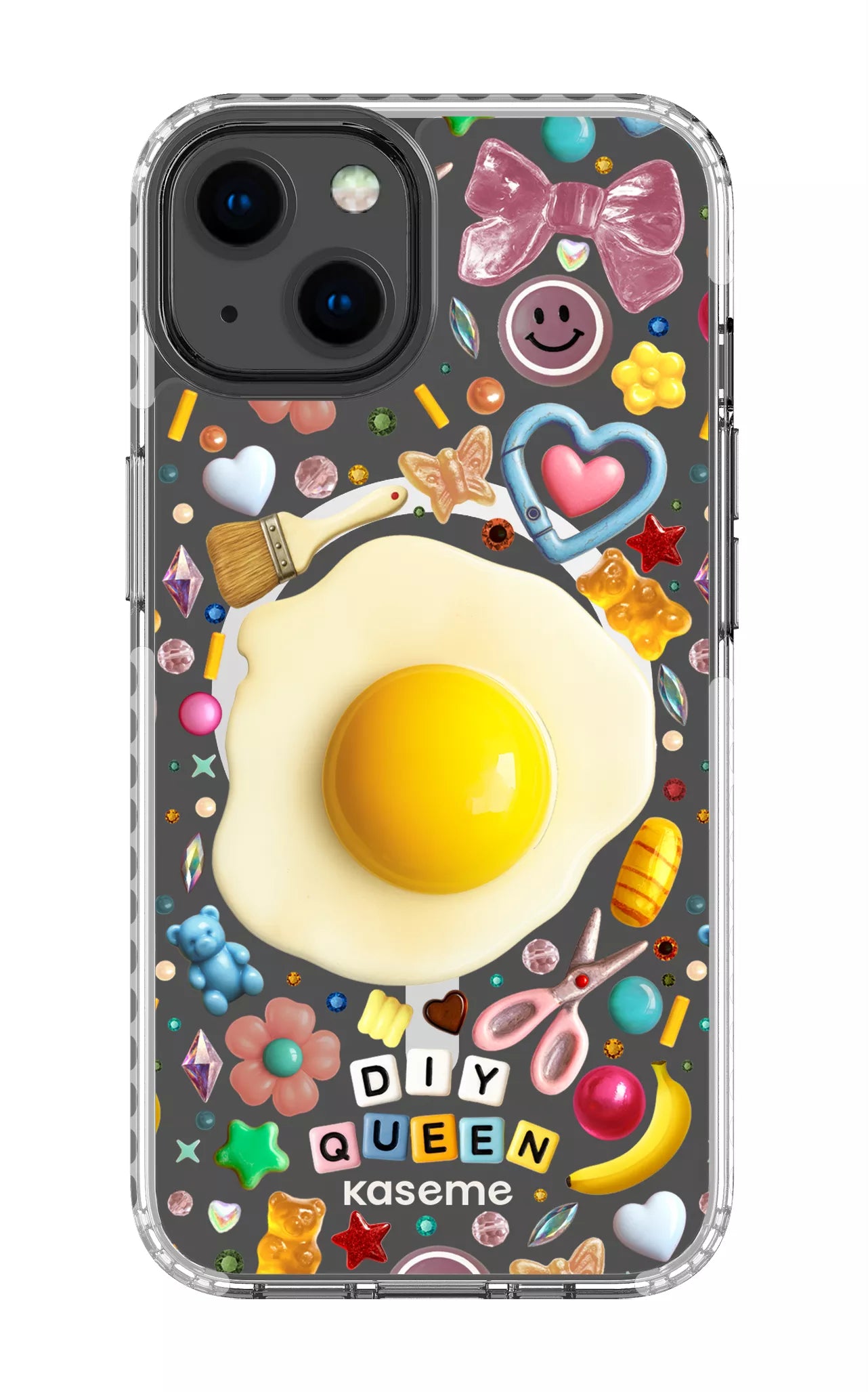 iPhone 13 Clear Case Magsafe - White DIY Queen Clear Case by Marianne Plaisance -