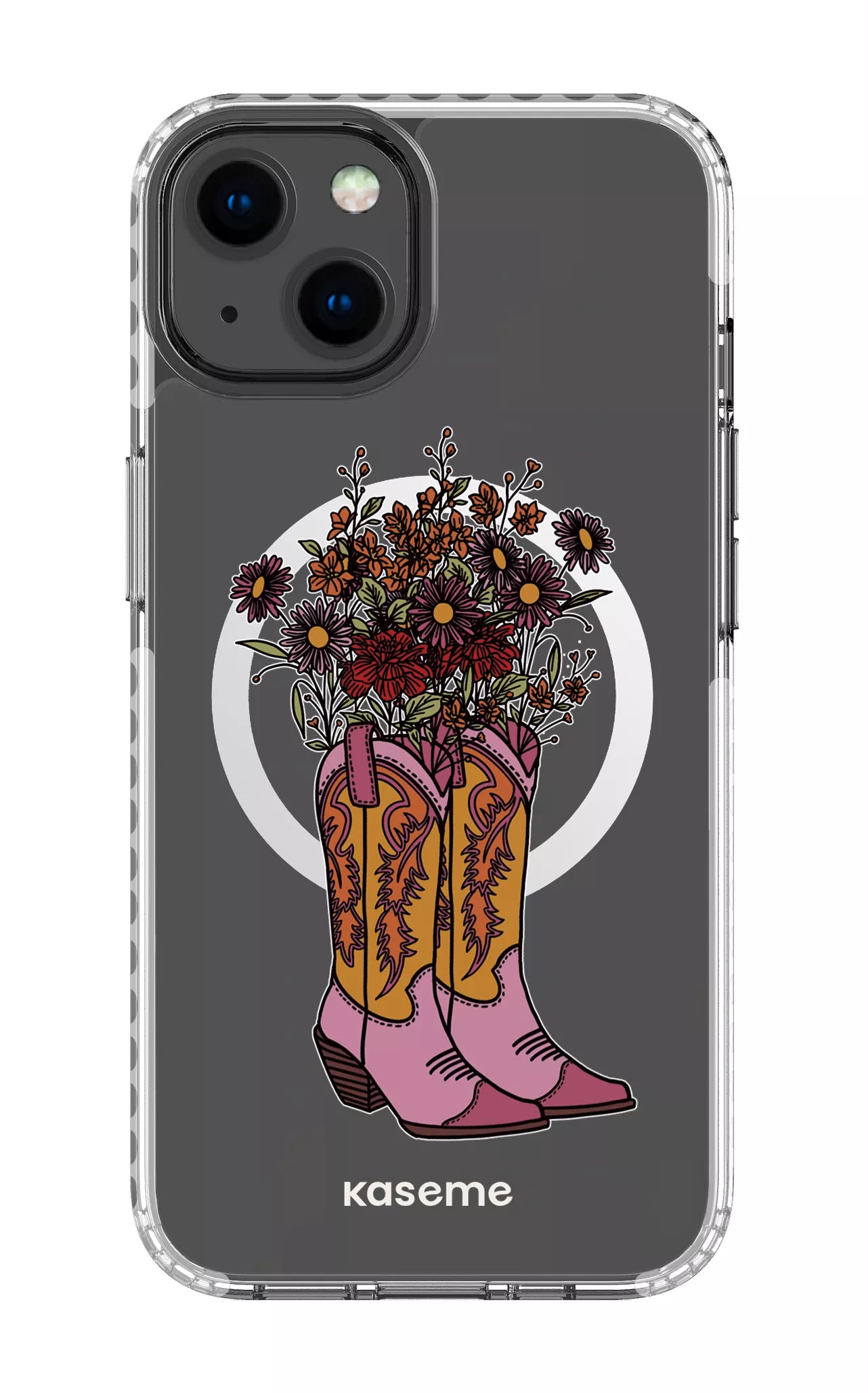 iPhone 13 Clear Case Magsafe - White Howdy Clear Case -