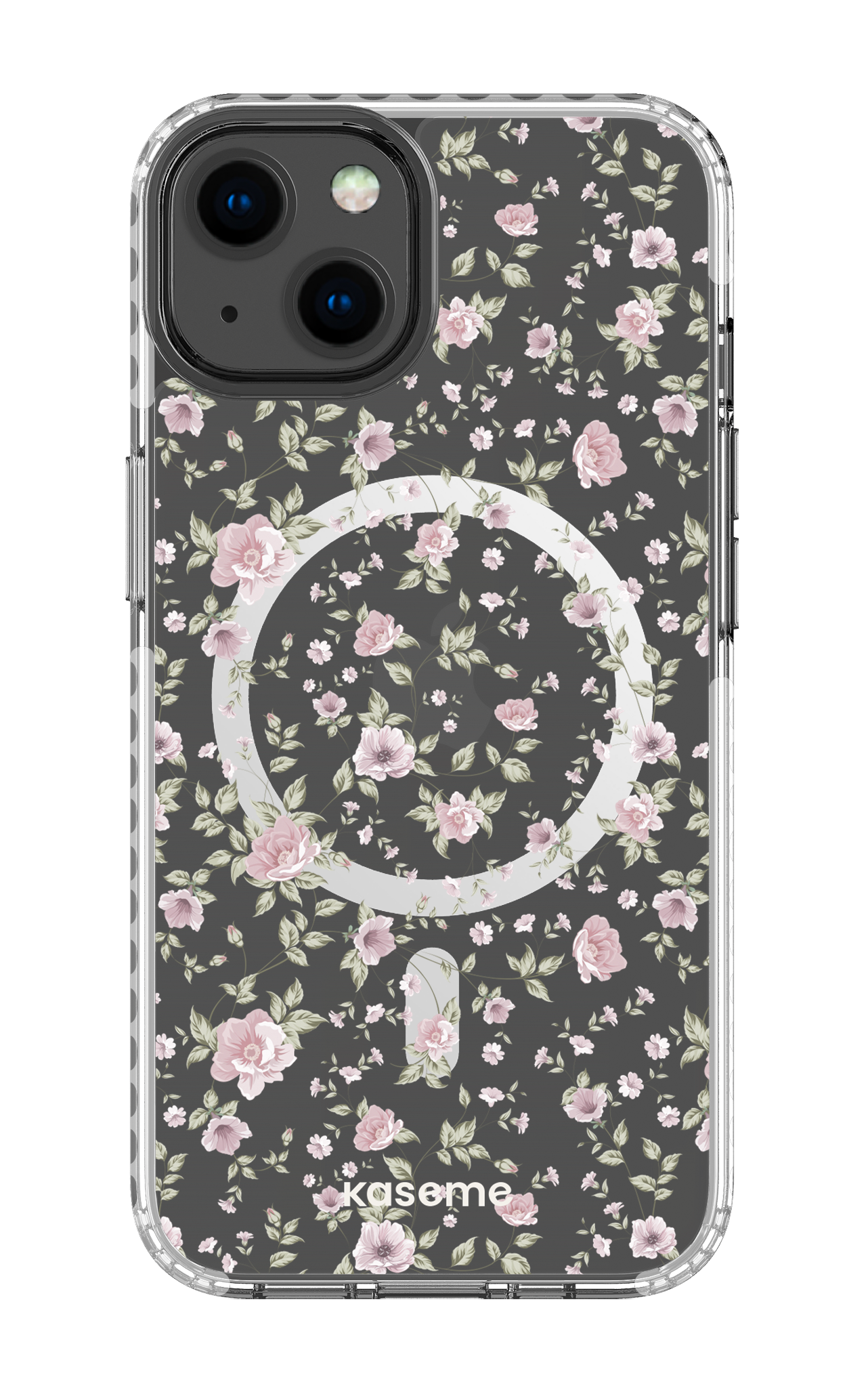 iPhone 13 Clear Case Magsafe - White La Vie en Rose Clear Case -
