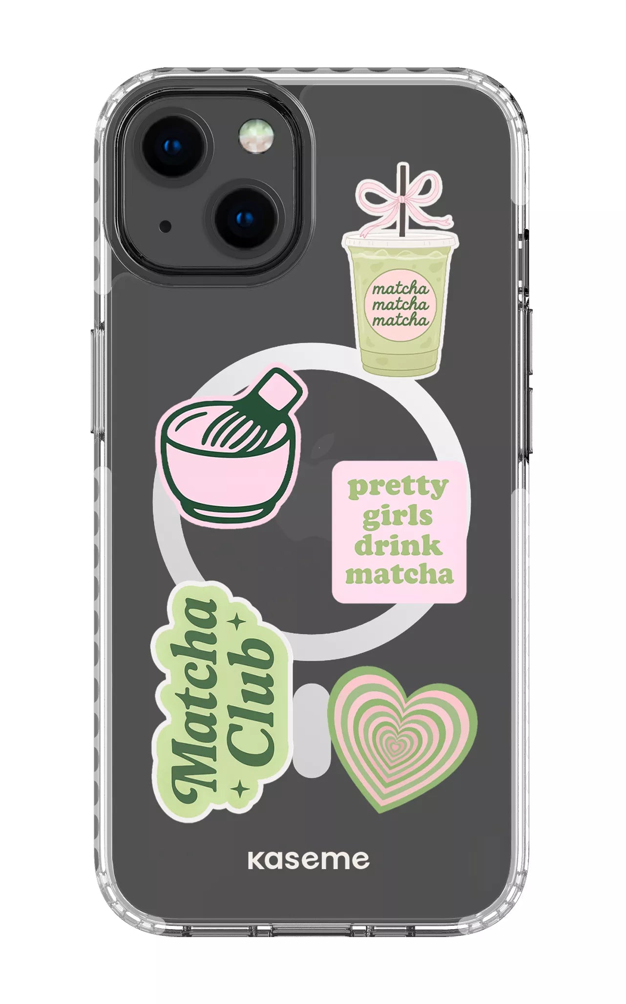 iPhone 13 Clear Case Magsafe - White Matcha Clear Case -