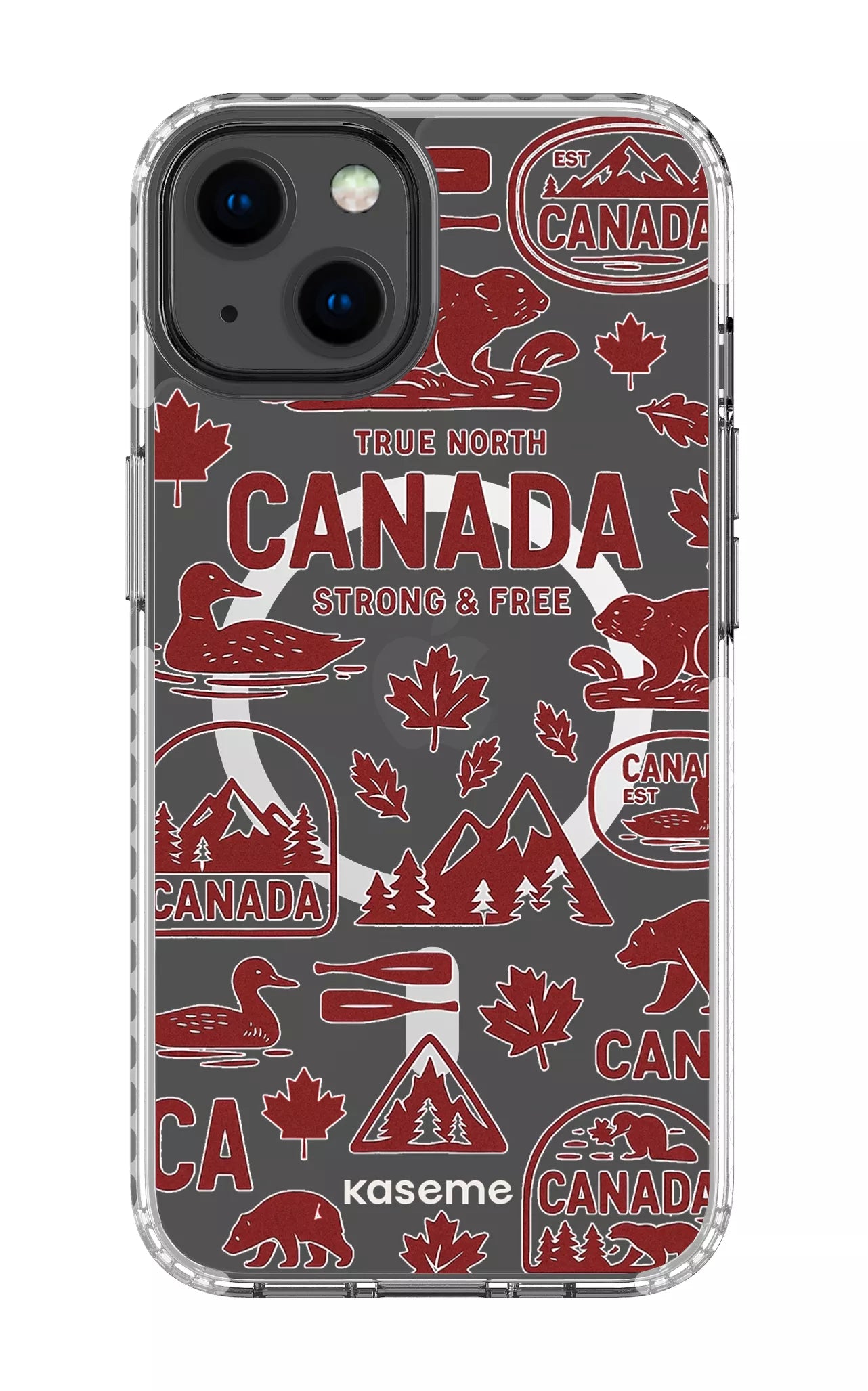 iPhone 13 Clear Case Magsafe - White Oh Canada Clear Case -