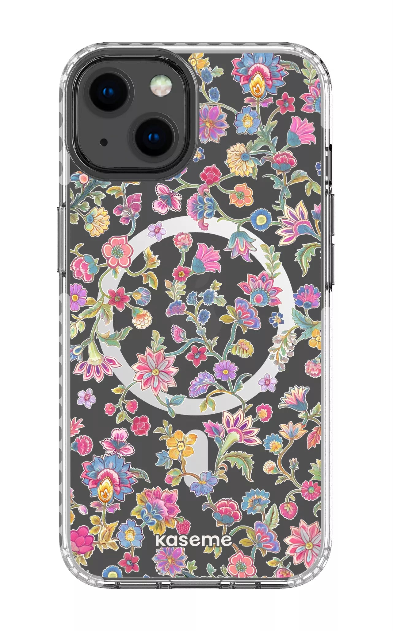 iPhone 13 Clear Case Magsafe - White Secret Garden Clear Case -