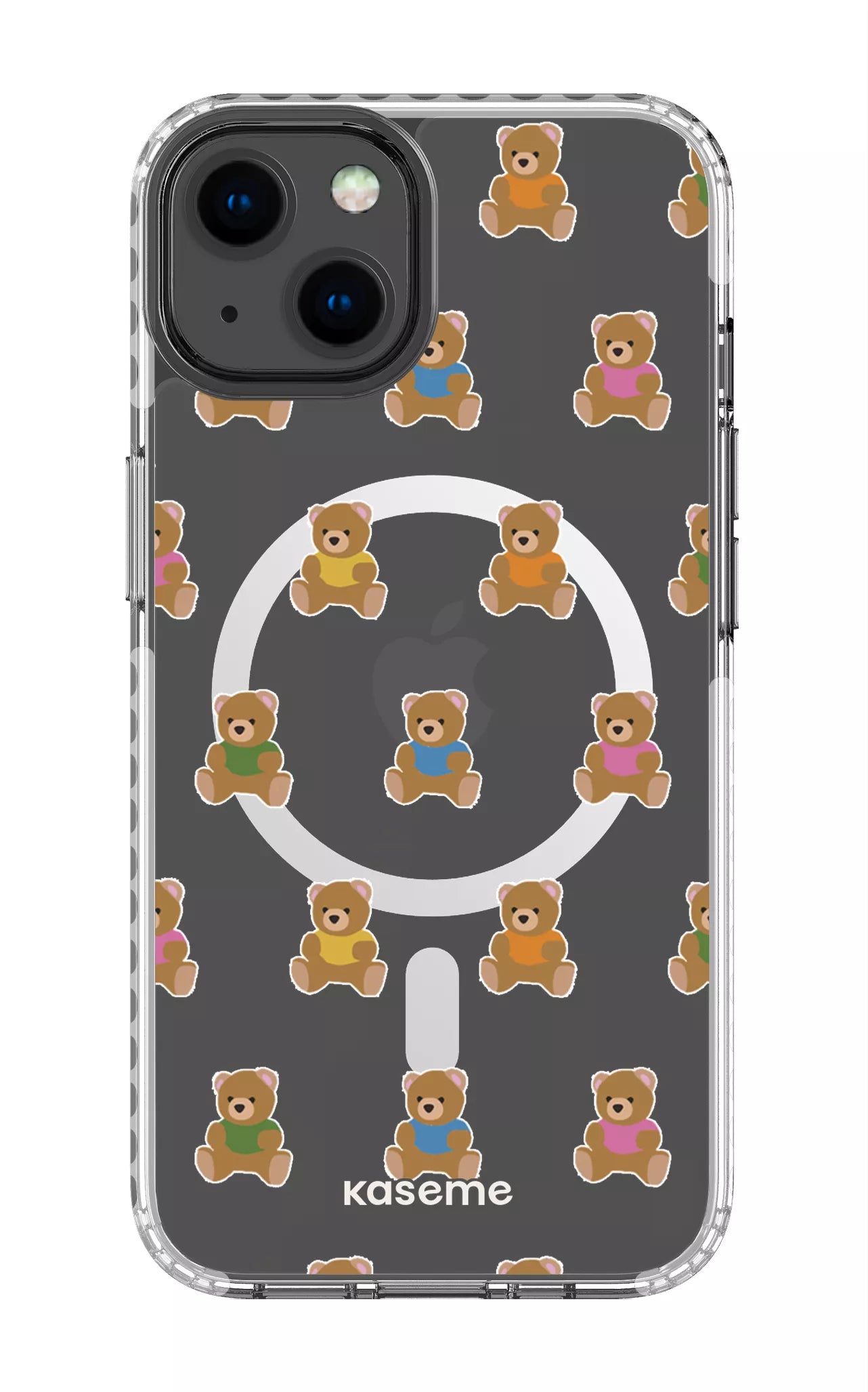 iPhone 13 Clear Case Magsafe - White Teddy Clear Case -