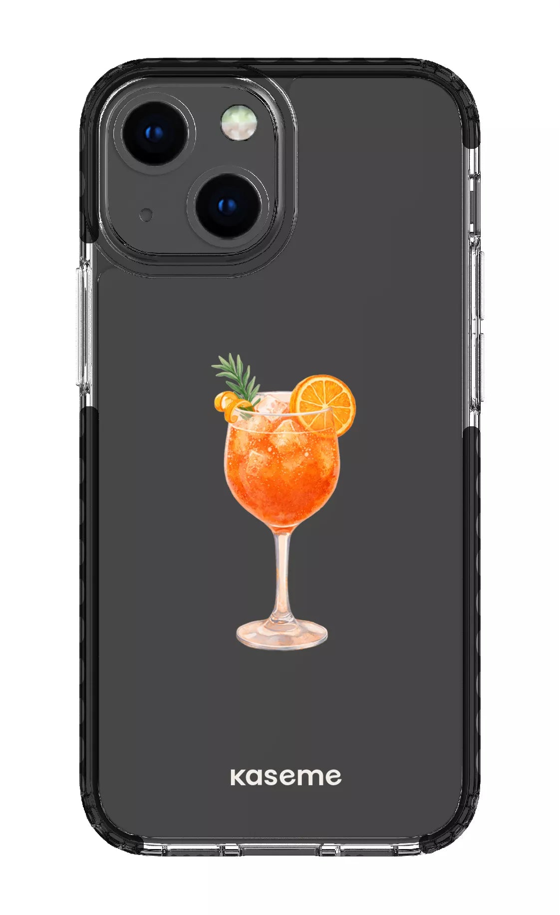 iPhone 13 Mini Clear Case - Black Aperol Sunset Clear Case -