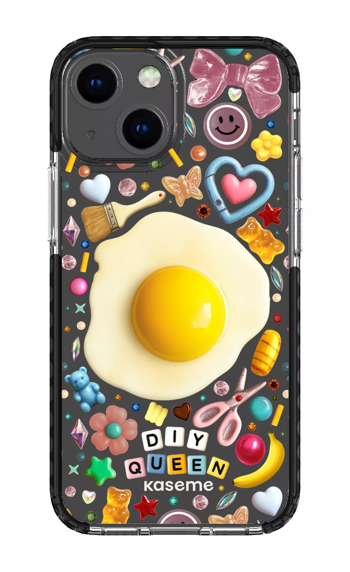 iPhone 13 Mini Clear Case - Black DIY Queen Clear Case by Marianne Plaisance -