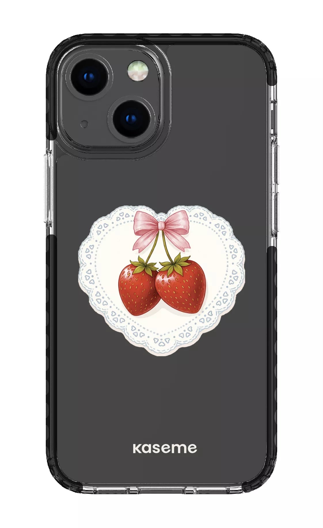 iPhone 13 Mini Clear Case - Black Fresa Lace Clear Case -