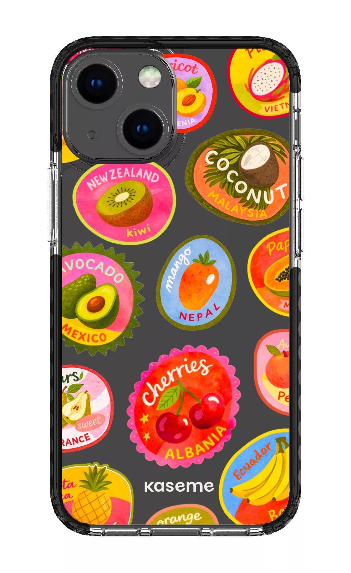 iPhone 13 Mini Clear Case - Black Frutti Clear Case -