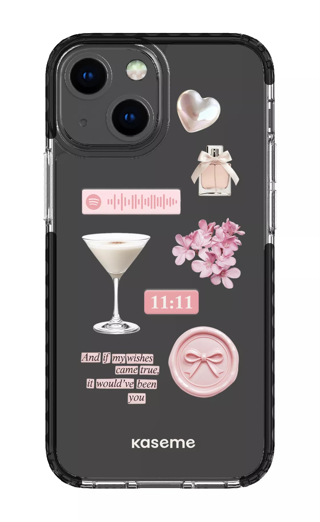 iPhone 13 Mini Clear Case - Black Love Letters Clear Case -