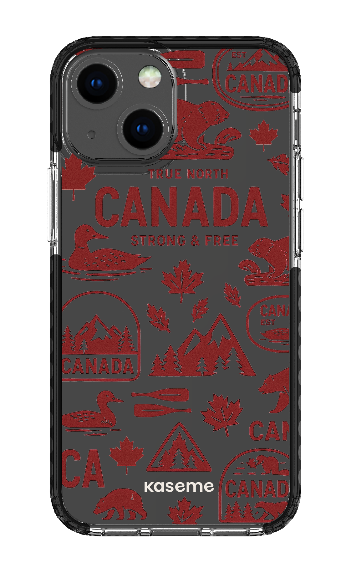 iPhone 13 Mini Clear Case - Black Oh Canada -