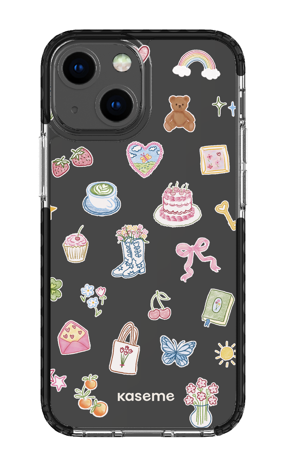 iPhone 13 Mini Clear Case - Black Poetry Clear Case -