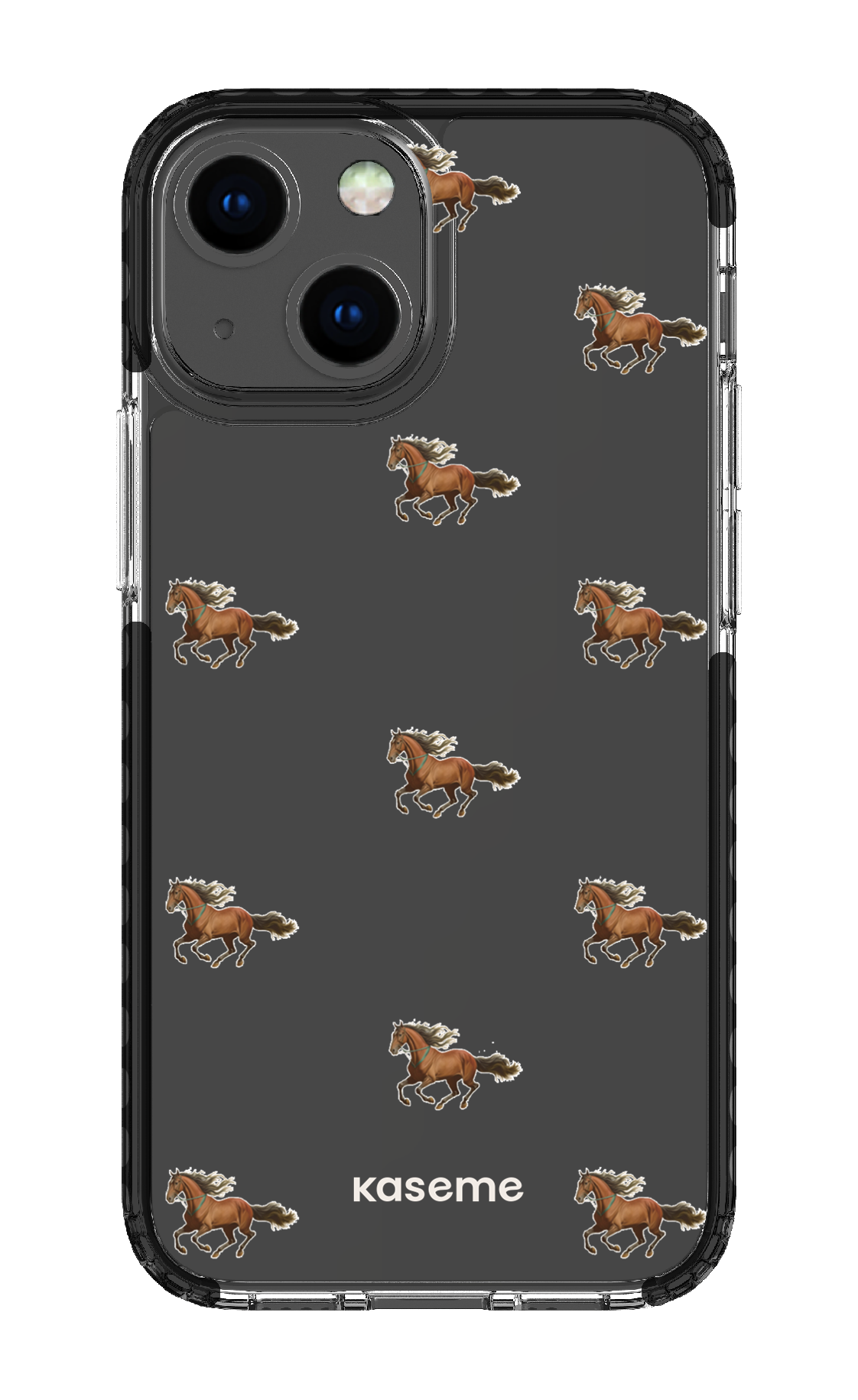 iPhone 13 Mini Clear Case - Black Saddle Clear Case -
