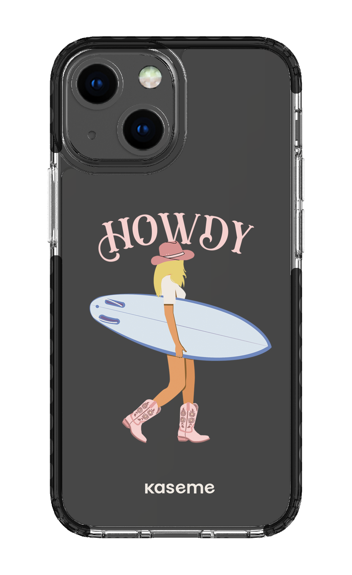 iPhone 13 Mini Clear Case - Black Westsea Pink Clear Case -