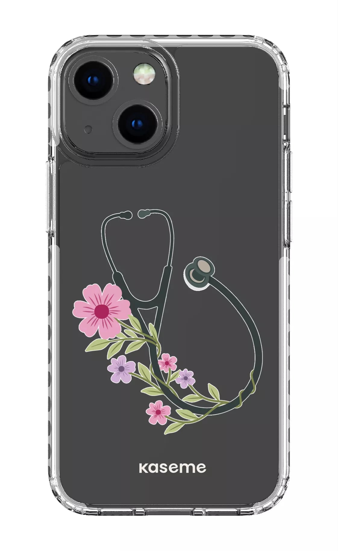 iPhone 13 Mini Clear Case - White Blossom Beat Clear Case -