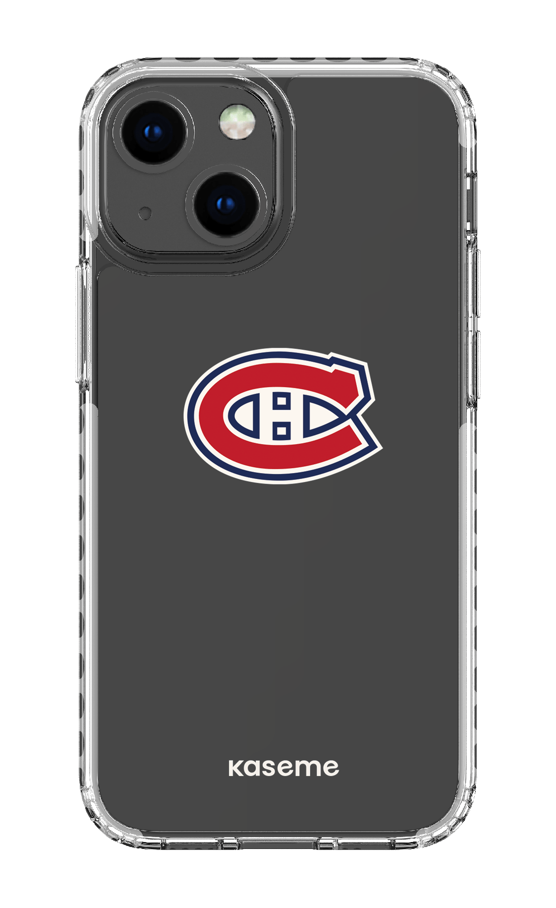 iPhone 13 Mini Clear Case - White Canadiens Logo Clear -