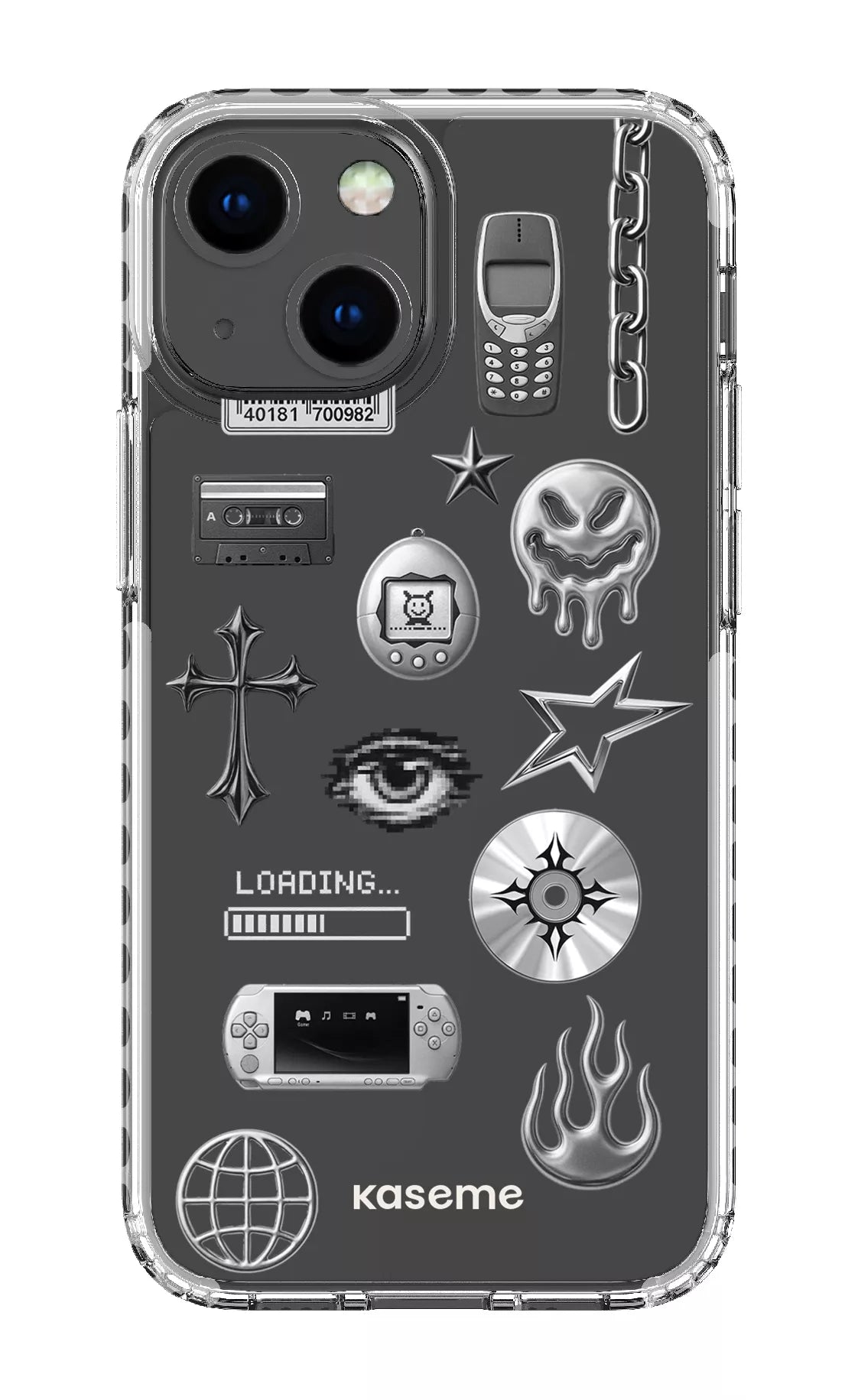 iPhone 13 Mini Clear Case - White Chrome Clear Case -