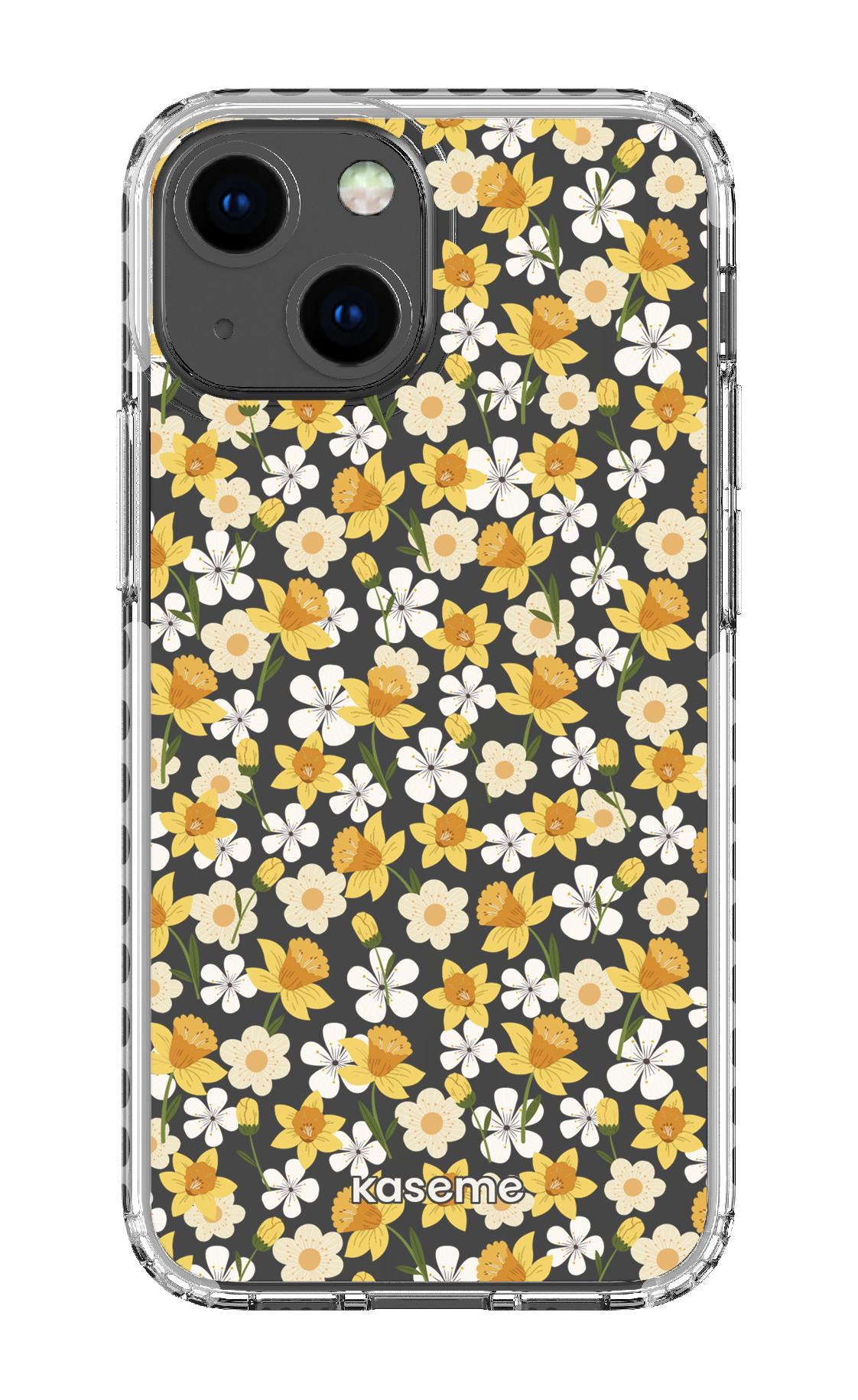 iPhone 13 Mini Clear Case - White Daffodil Clear Case -