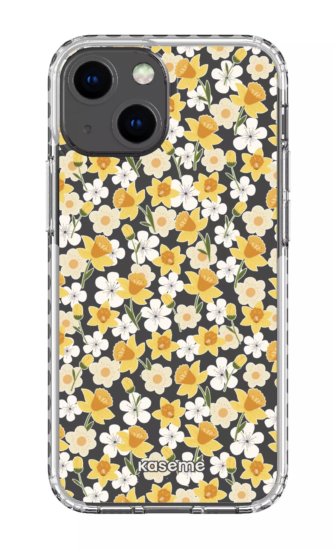 iPhone 13 Mini Clear Case - White Daffodil Clear Case -