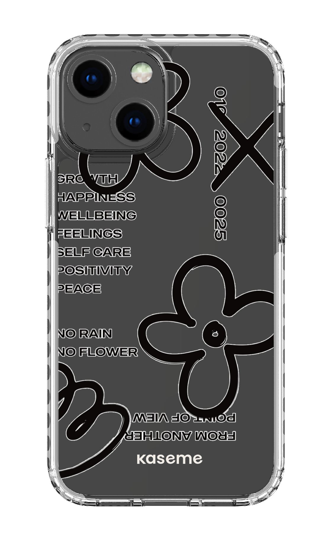 iPhone 13 Mini Clear Case - White Feelings black Clear Case -