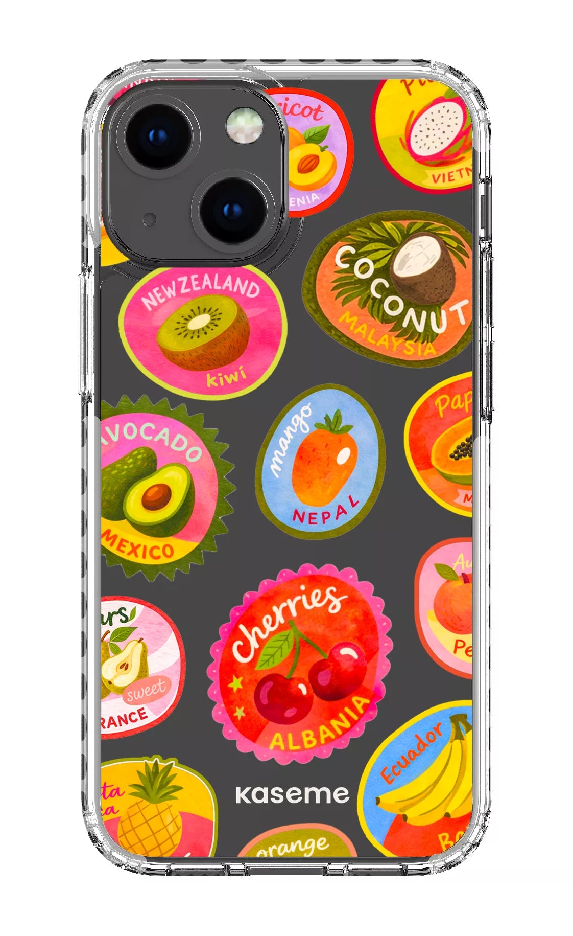 iPhone 13 Mini Clear Case - White Frutti Clear Case -