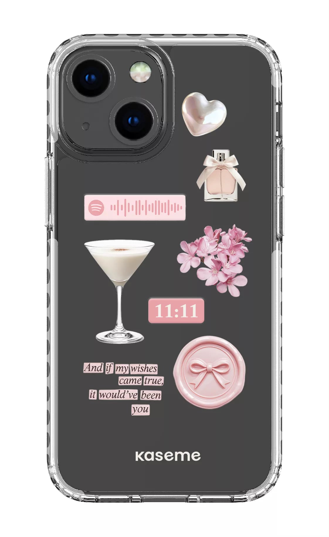 iPhone 13 Mini Clear Case - White Love Letters Clear Case -
