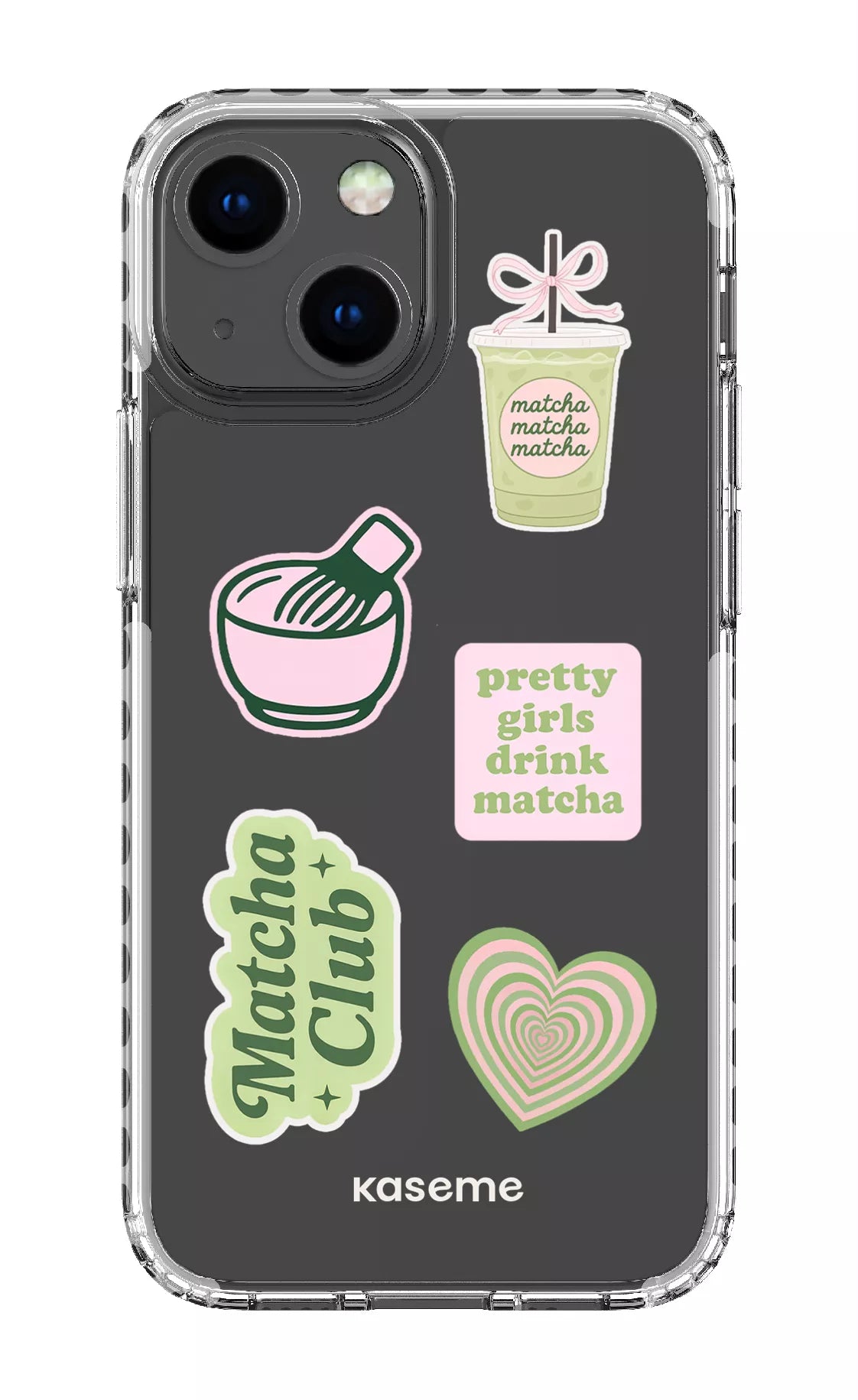iPhone 13 Mini Clear Case - White Matcha Clear Case -