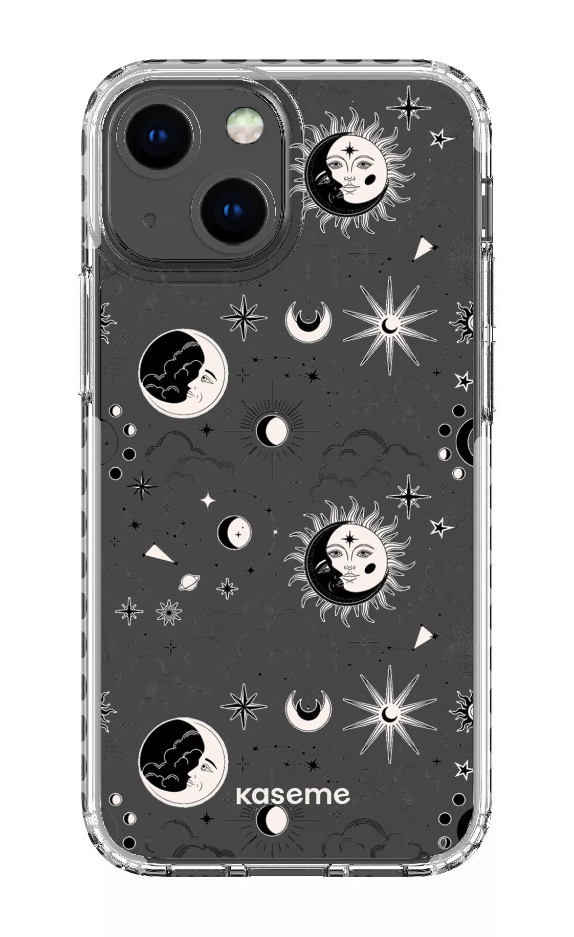 iPhone 13 Mini Clear Case - White Milky Way Black Clear Case -