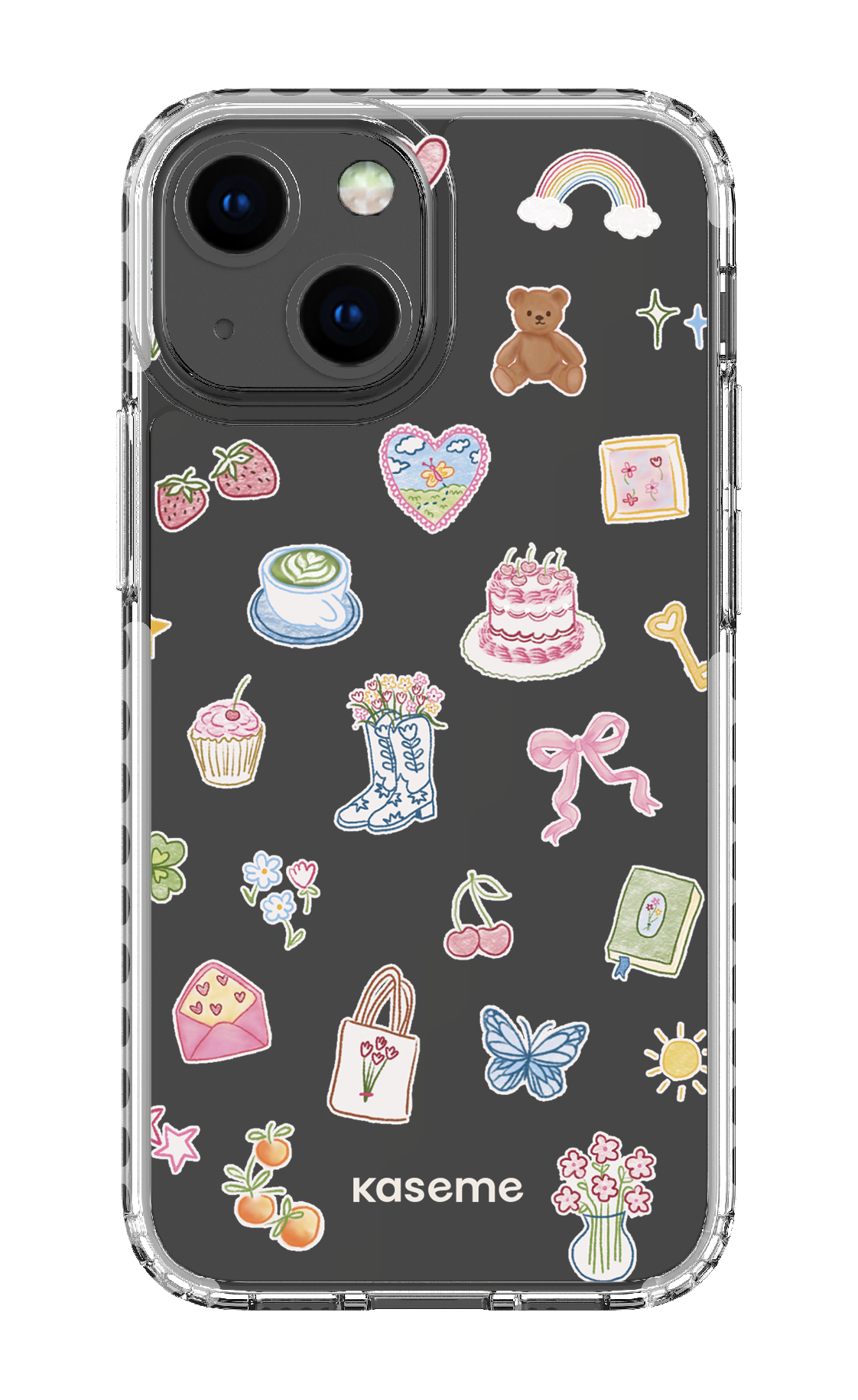 iPhone 13 Mini Clear Case - White Poetry Clear Case -