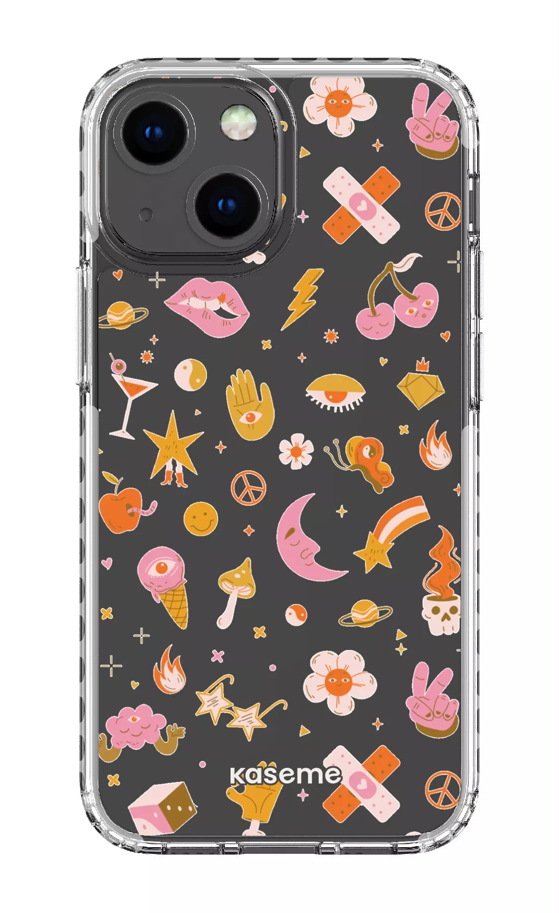 iPhone 13 Mini Clear Case - White Psycho Clear Case -