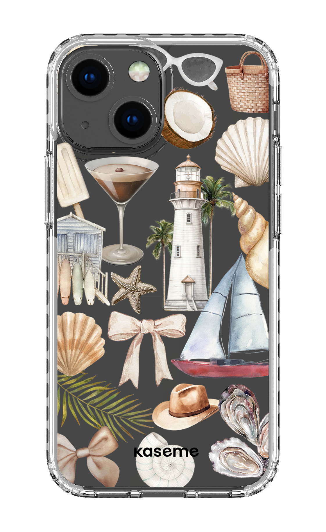 iPhone 13 Mini Clear Case - White Riviera Clear Case -