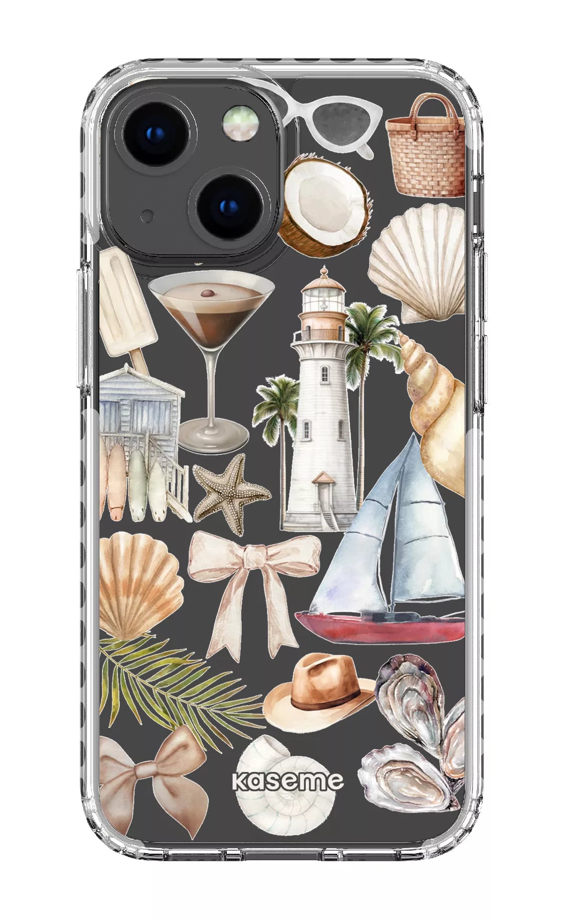 iPhone 13 Mini Clear Case - White Riviera Clear Case -