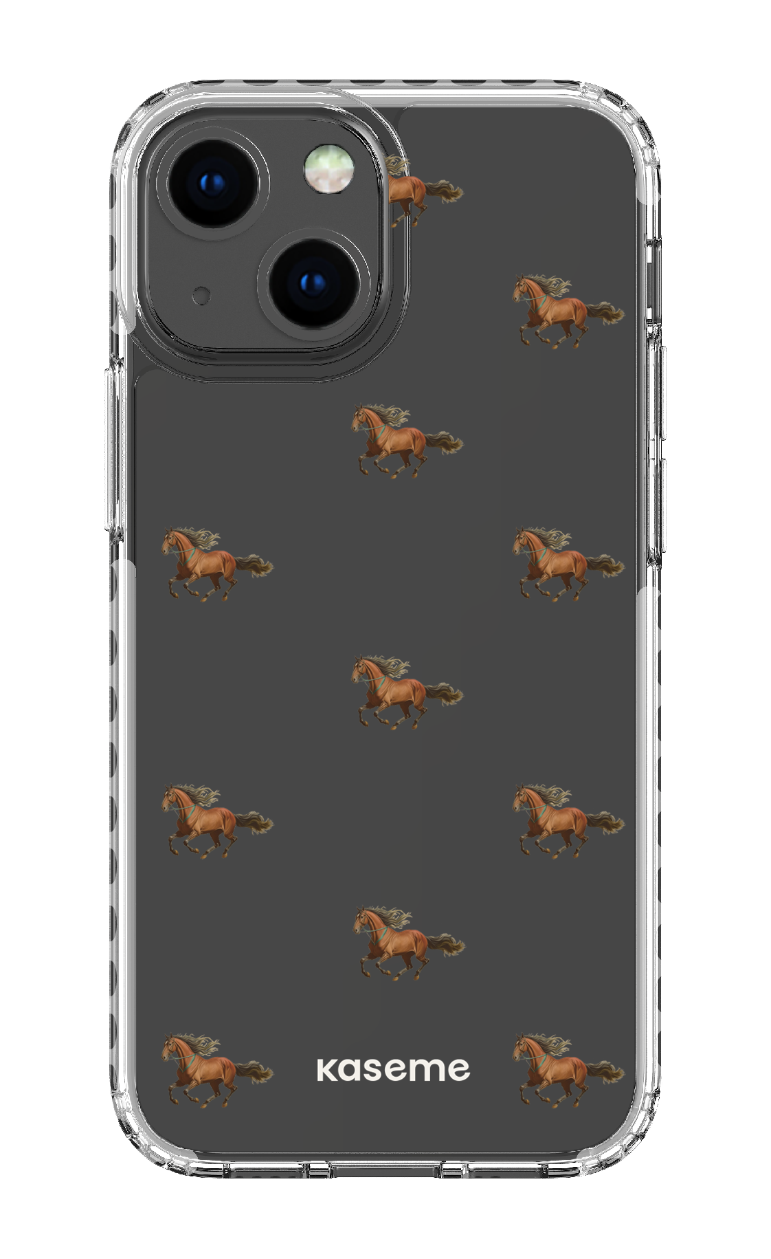 iPhone 13 Mini Clear Case - White Saddle Clear Case -