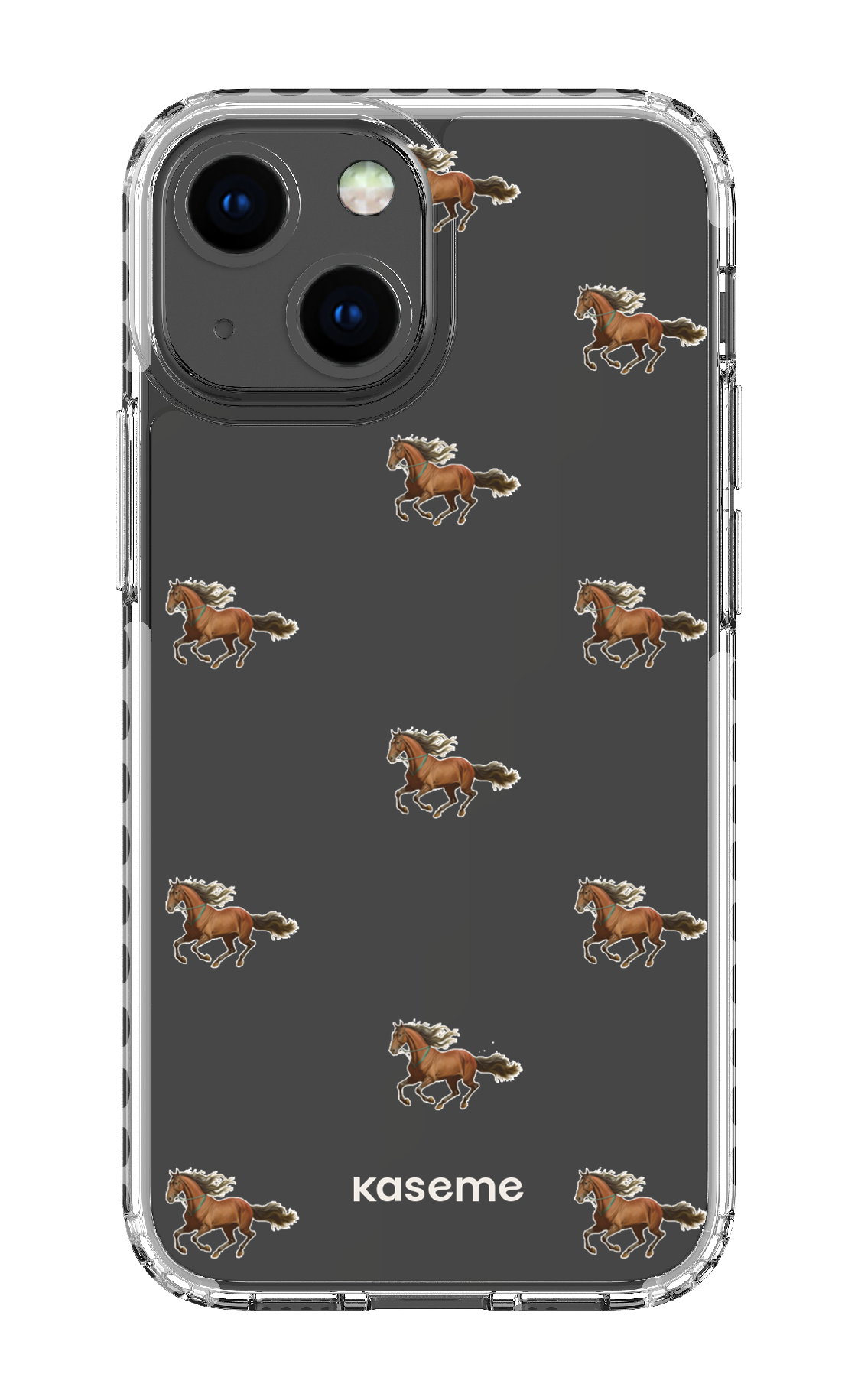 iPhone 13 Mini Clear Case - White Saddle Clear Case -