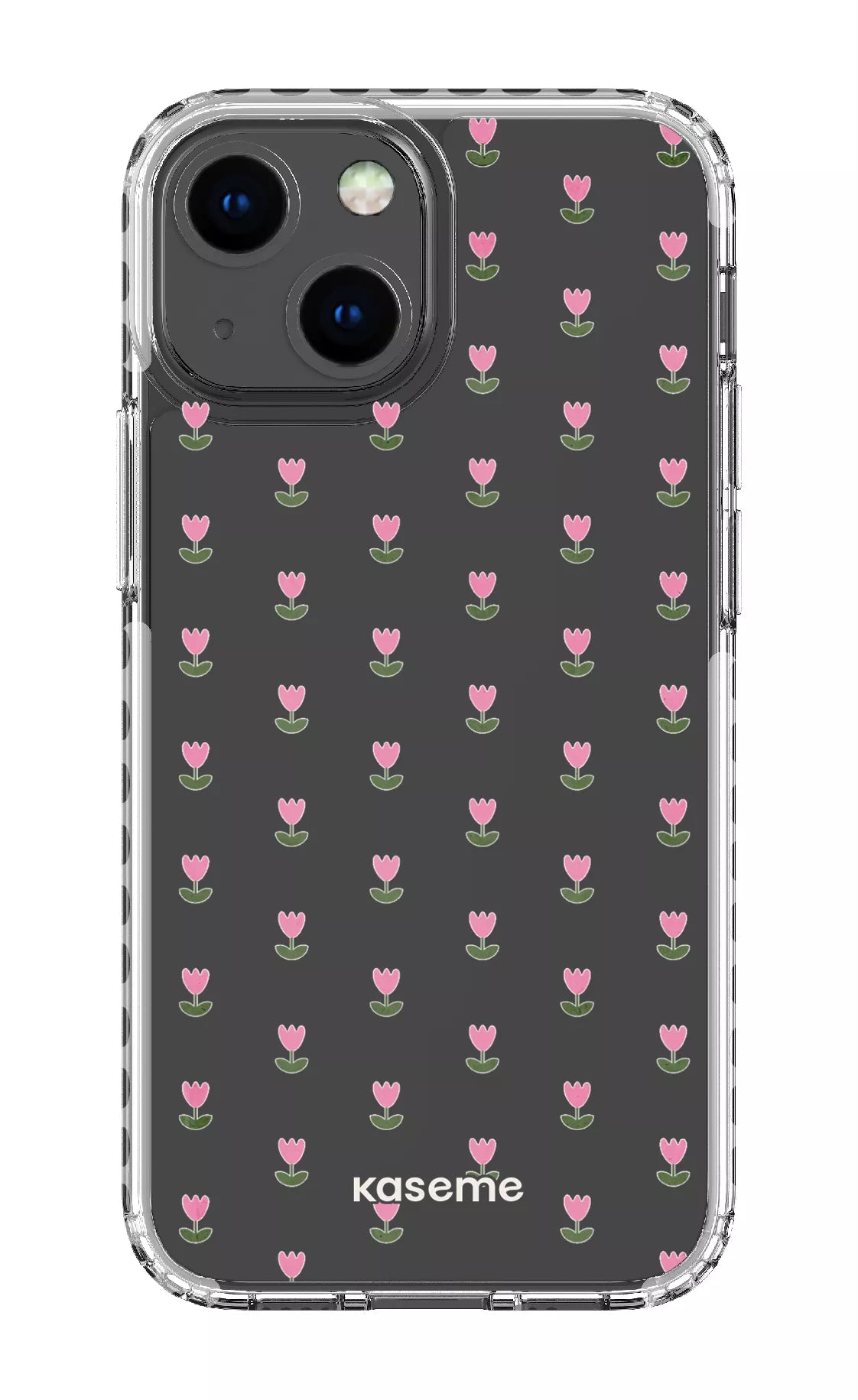 iPhone 13 Mini Clear Case - White Triumph Pink Clear Case -