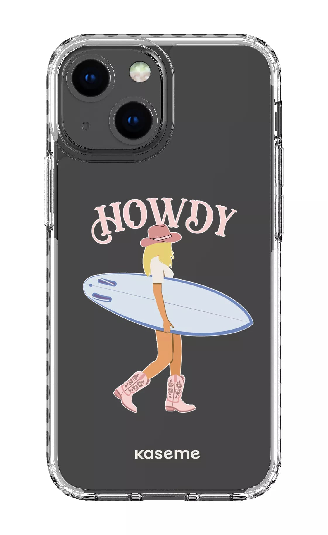 iPhone 13 Mini Clear Case - White Westsea Pink Clear Case -
