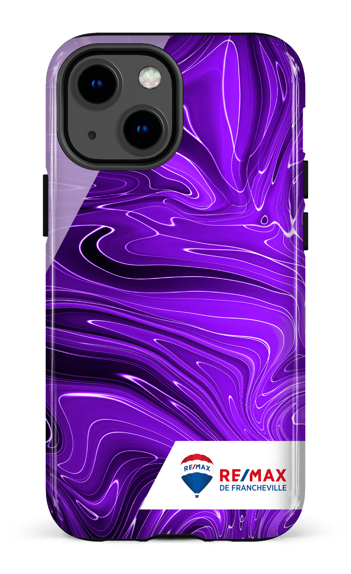 iPhone 13 Mini Tough Peinture marbrée sombre violette de Francheville -