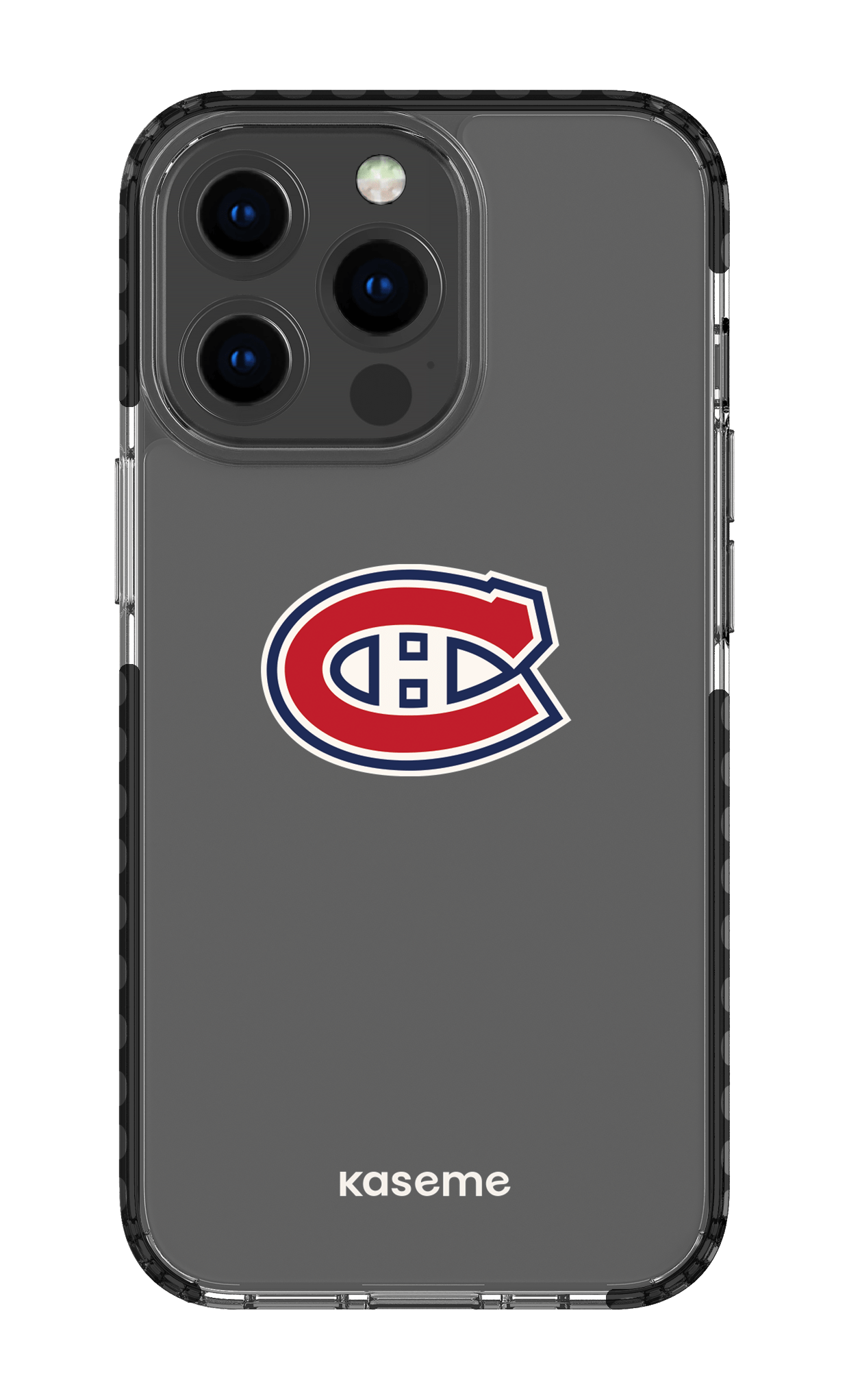 iPhone 13 Pro Clear Case - Black Canadiens Logo Clear -