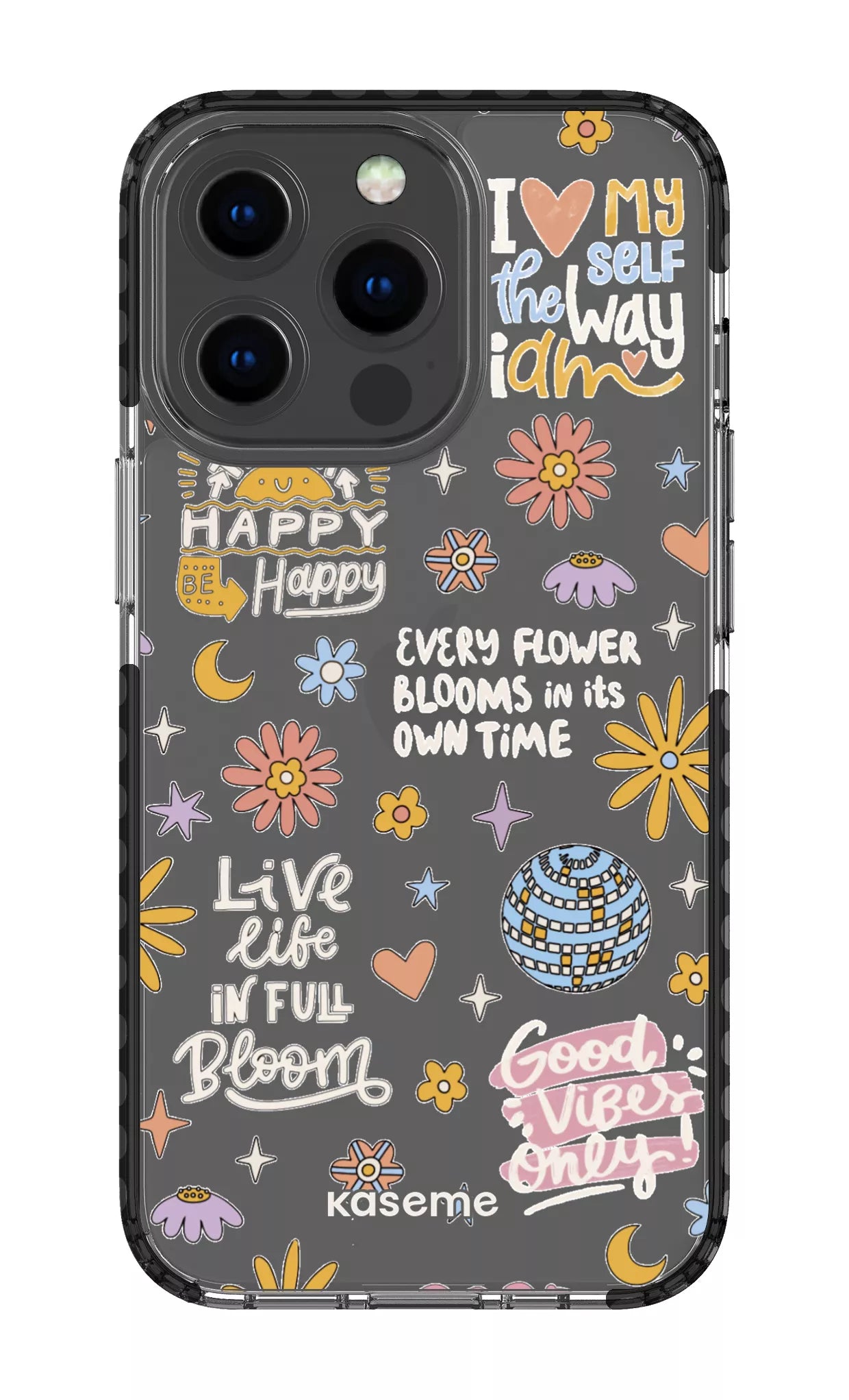 iPhone 13 Pro Clear Case - Black Candid Clear Case -