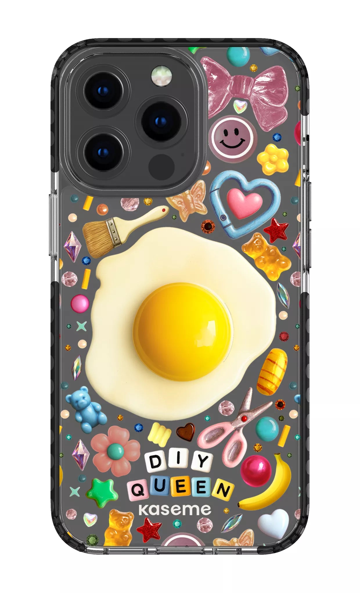 iPhone 13 Pro Clear Case - Black DIY Queen Clear Case by Marianne Plaisance -