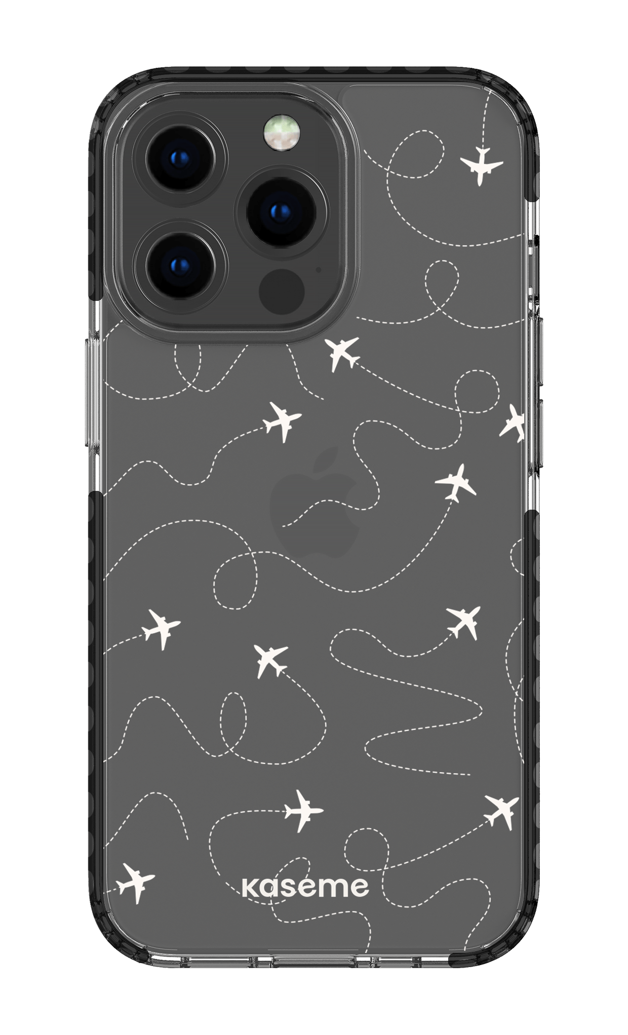 iPhone 13 Pro Clear Case - Black Globetrotter Clear Case -